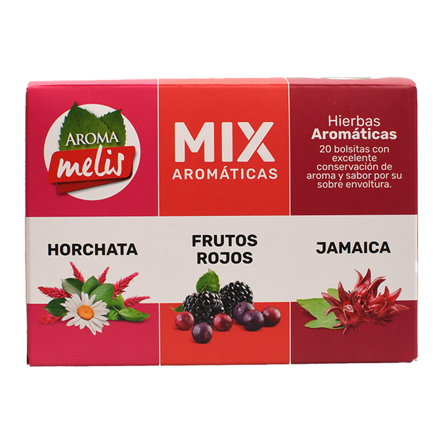 Té Aromático Mix Frutos Rojos  Horchata Y Jamaica AROMA MELIS 24 G
