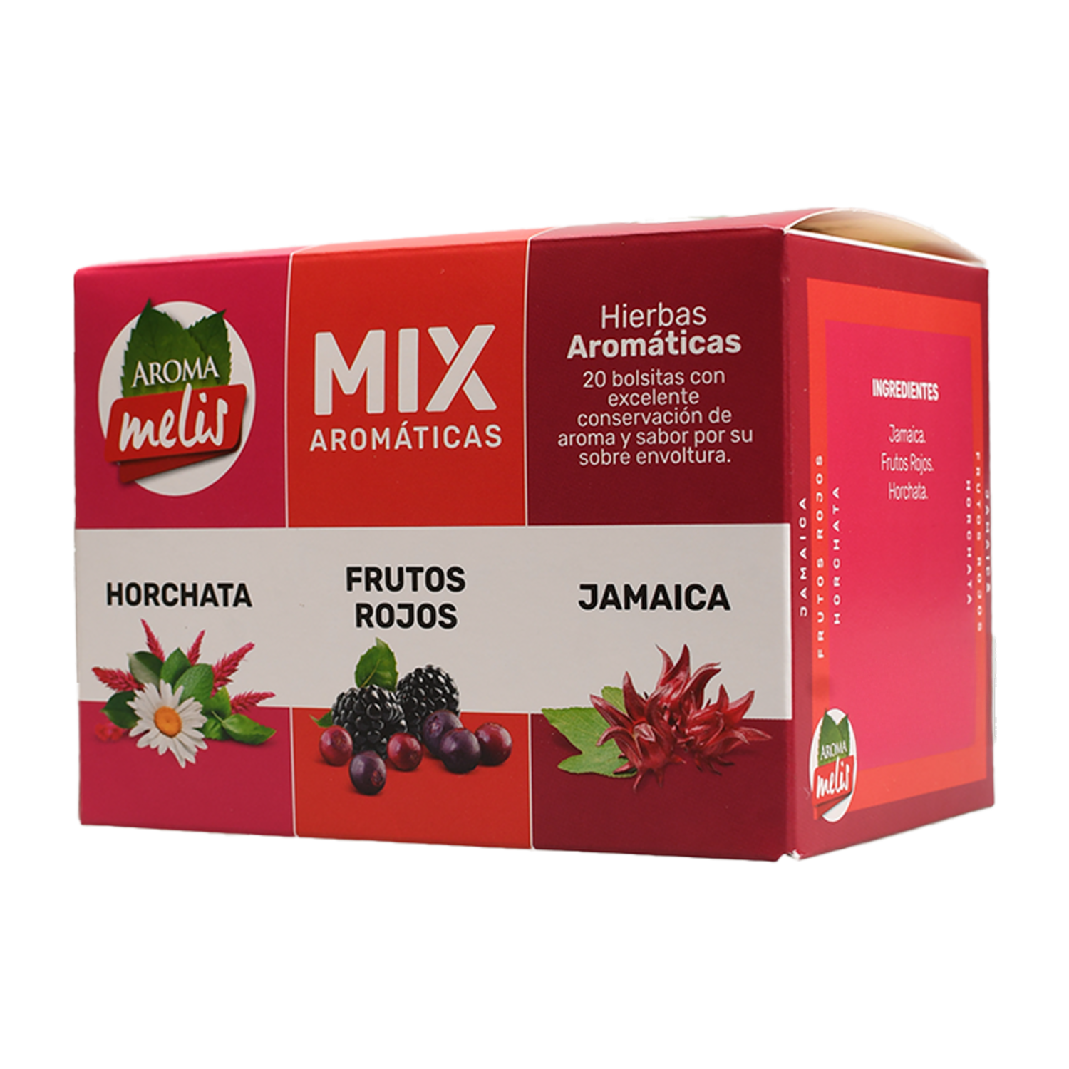 Té Aromático Mix Frutos Rojos  Horchata Y Jamaica AROMA MELIS 24 G