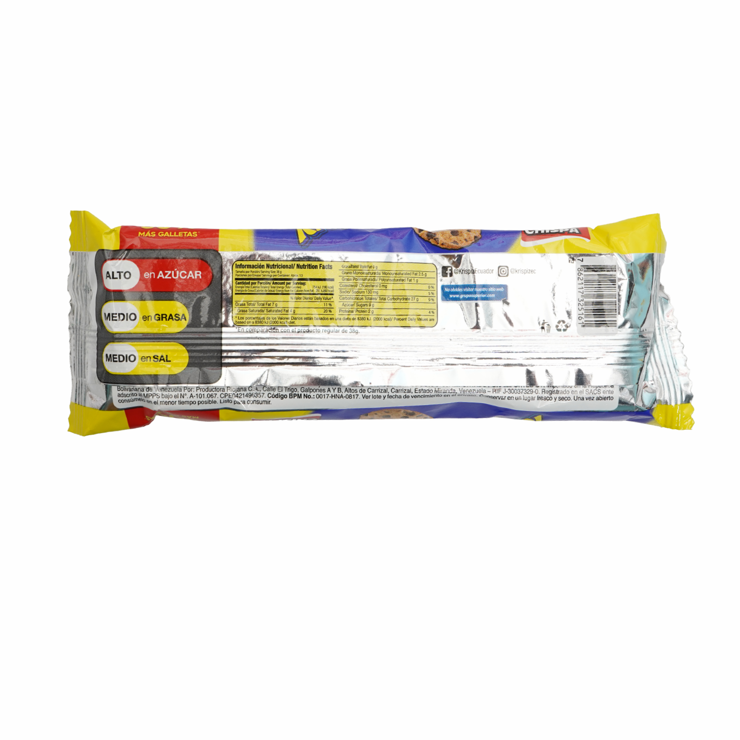 Galletas Dulces Con Chispaz De Chocolate KRISPIZ 51 G