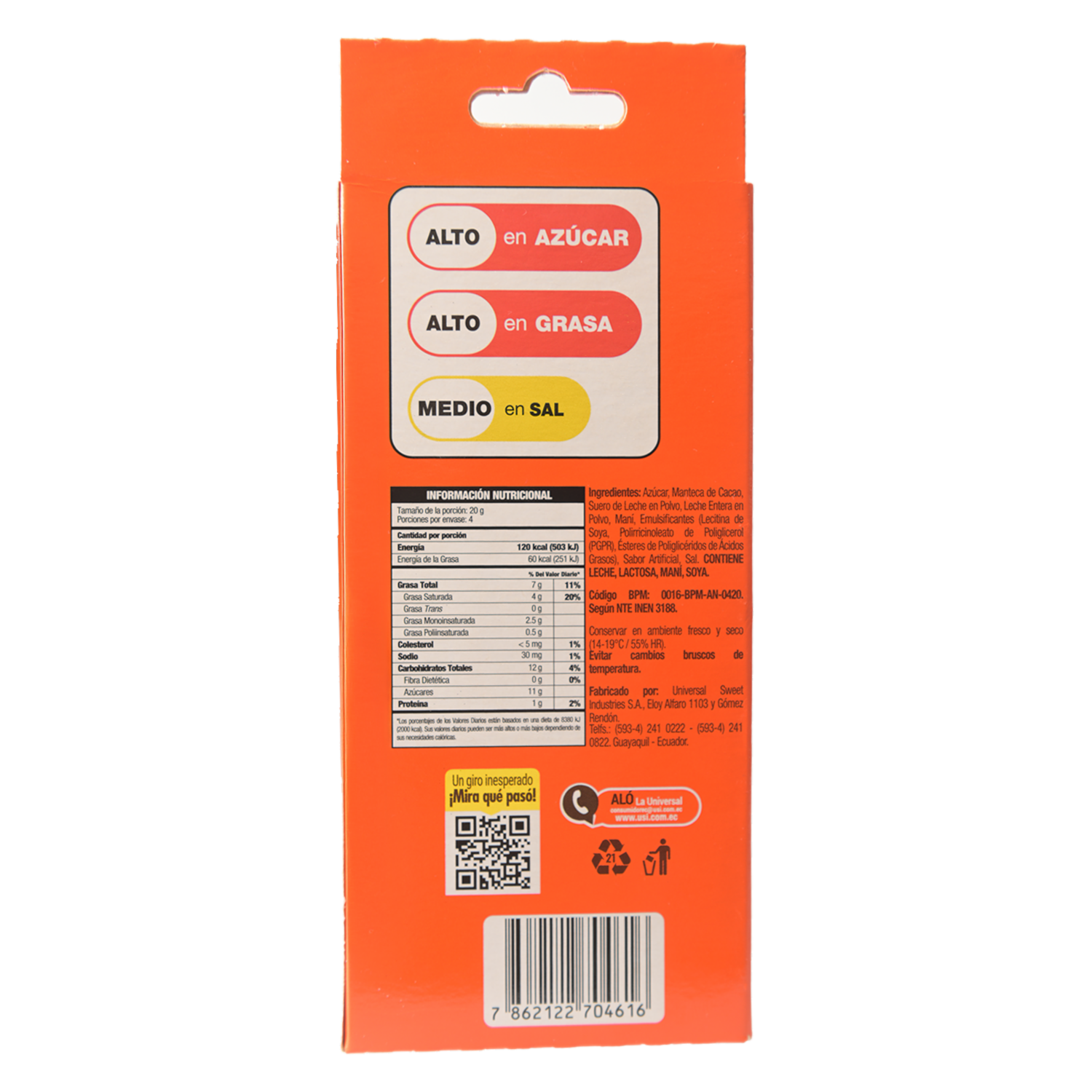 Chocolate Blanco Con Maní MANICHO 80 G