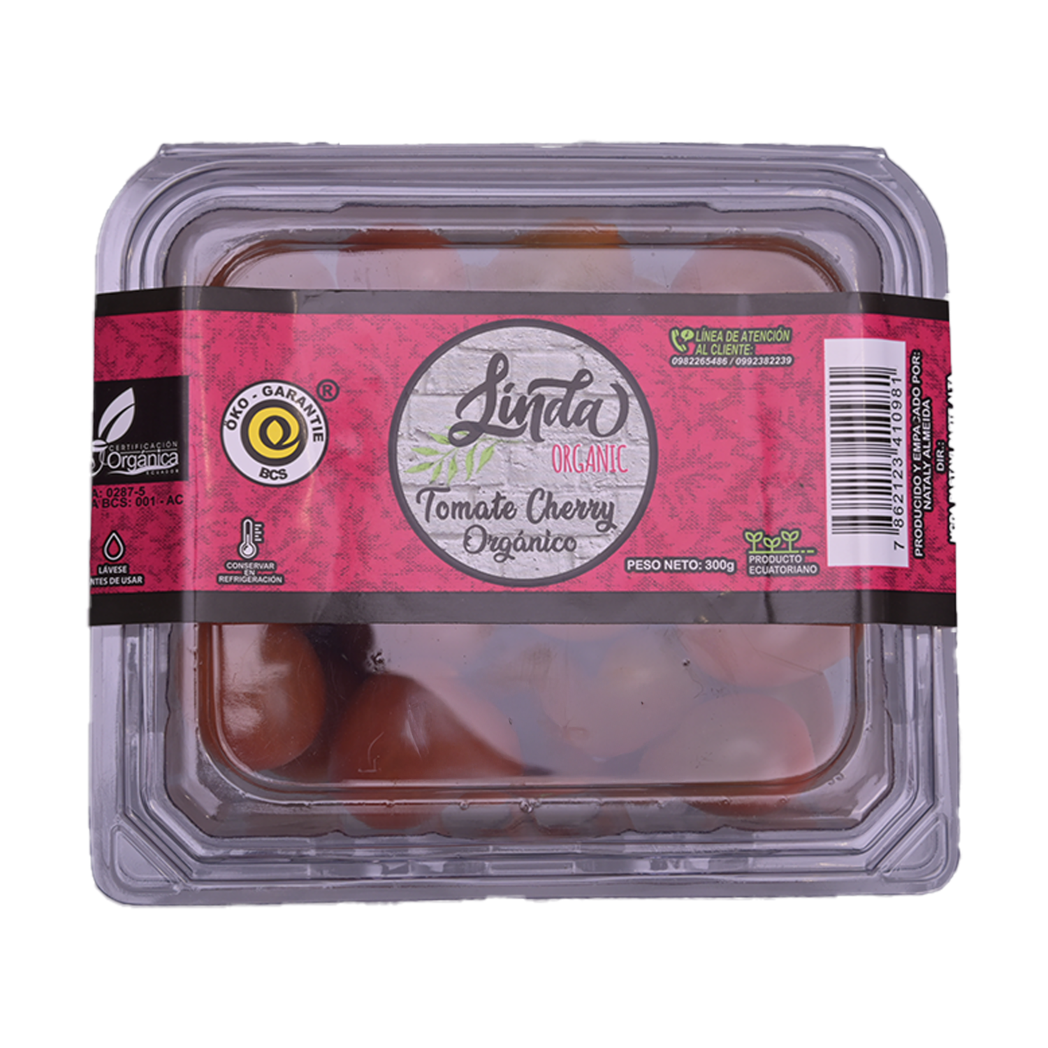 Tomate Cherry Orgánico Fresco LINDA ORGANIC 300 G
