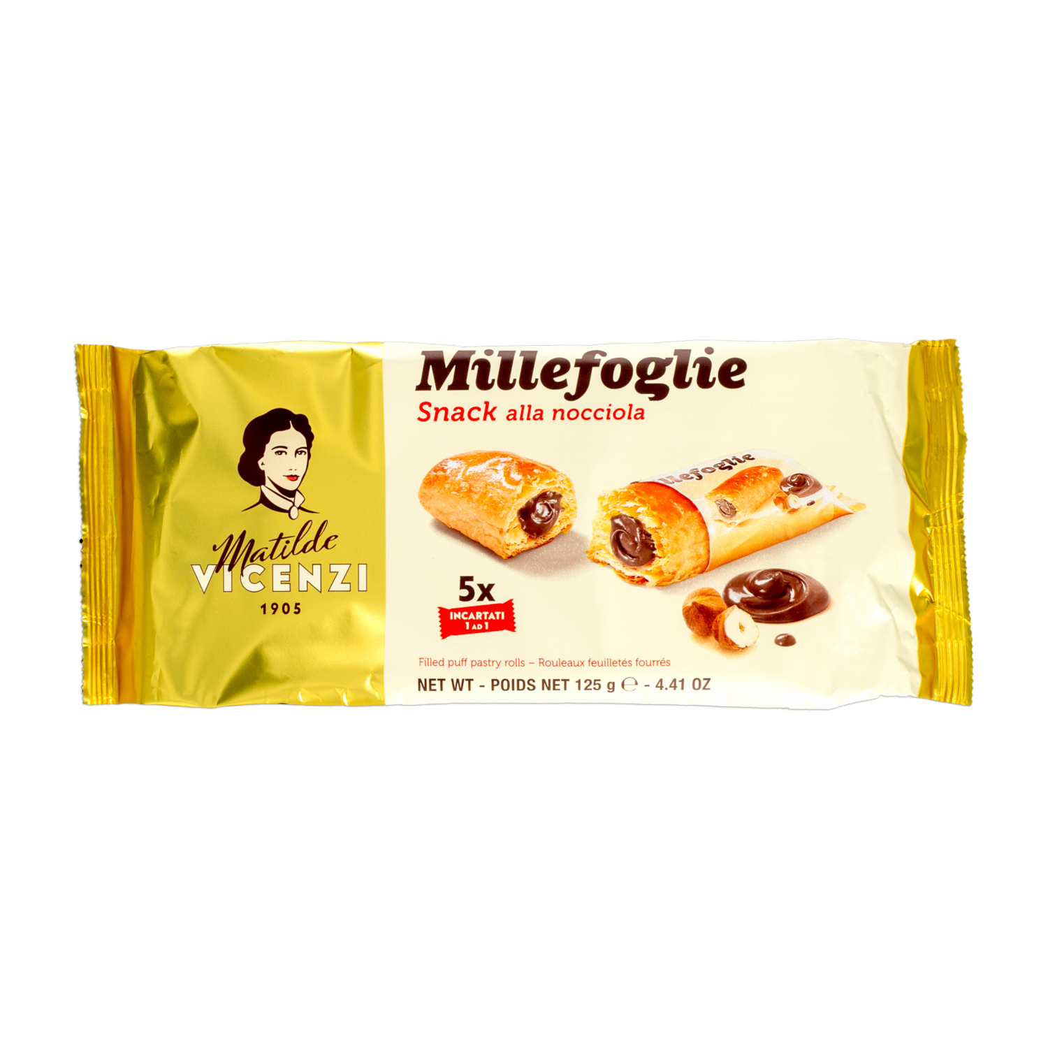 Galletas Dulces De Hojaldre Con Crema De Avellana MATILDE VICENZI 125 G