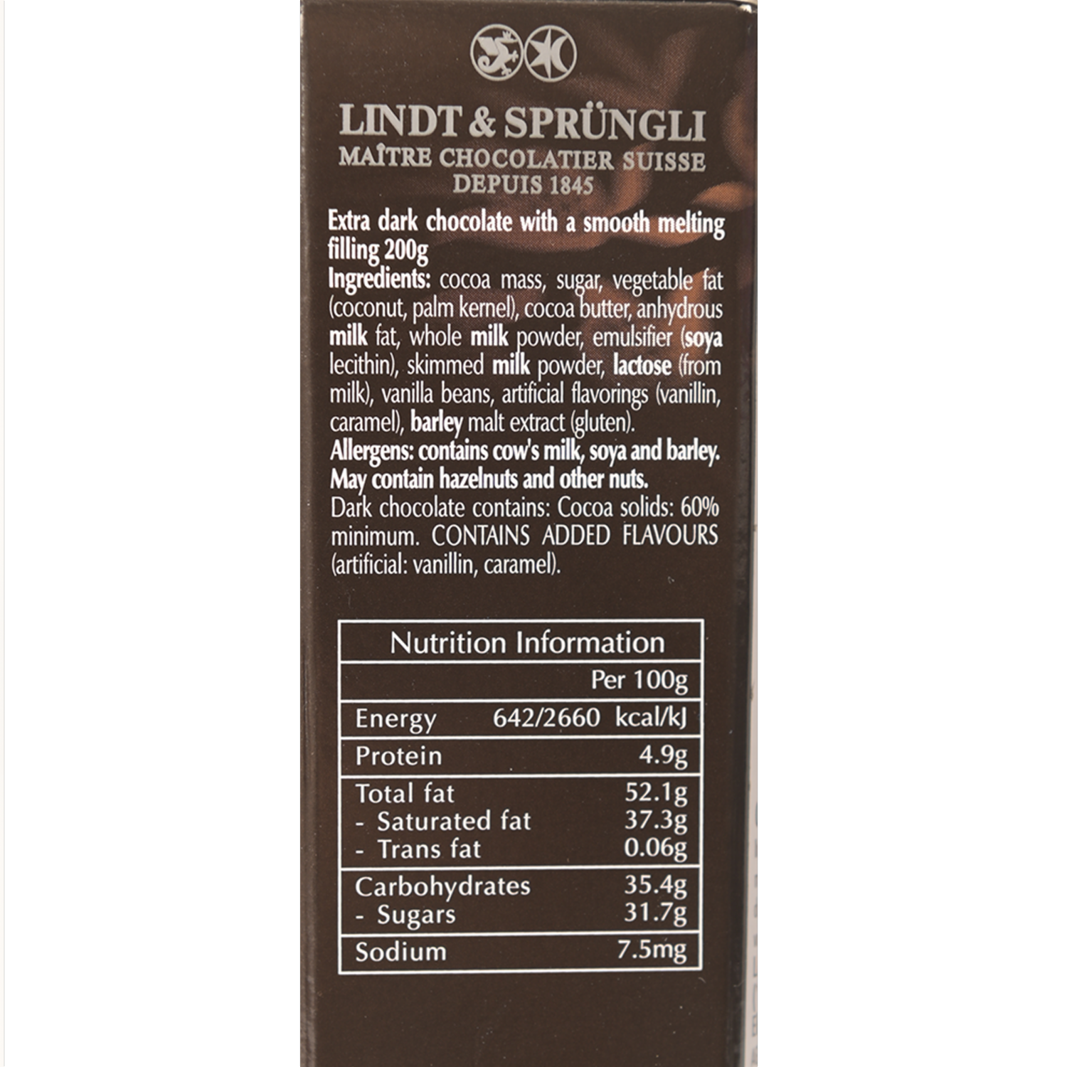 Bombones De Chocolate Extra Dark LINDT 200 G