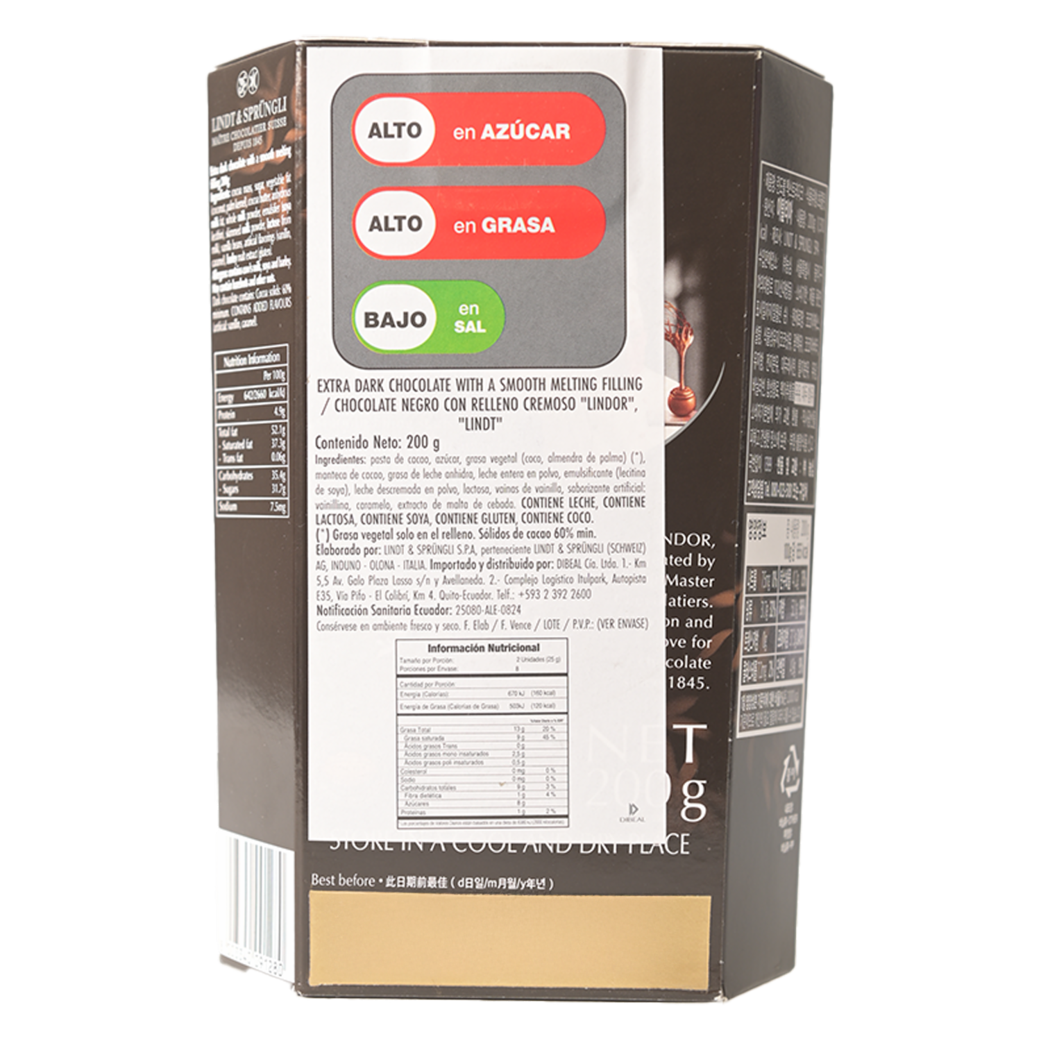 Bombones De Chocolate Extra Dark LINDT 200 G