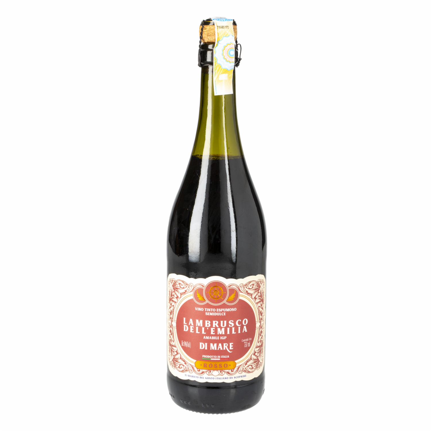 Vino Tinto Espumoso Semidulce Lambrusco Dell Emilia LUNA DI MARE 750 Ml