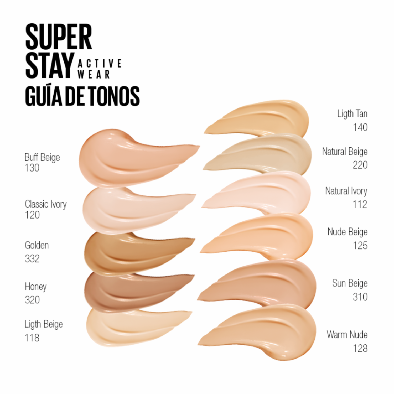 Base De Maquillaje Líquida Super Stay Active Wear Tono 120 Classic Ivory MAYBELLINE NEW YORK