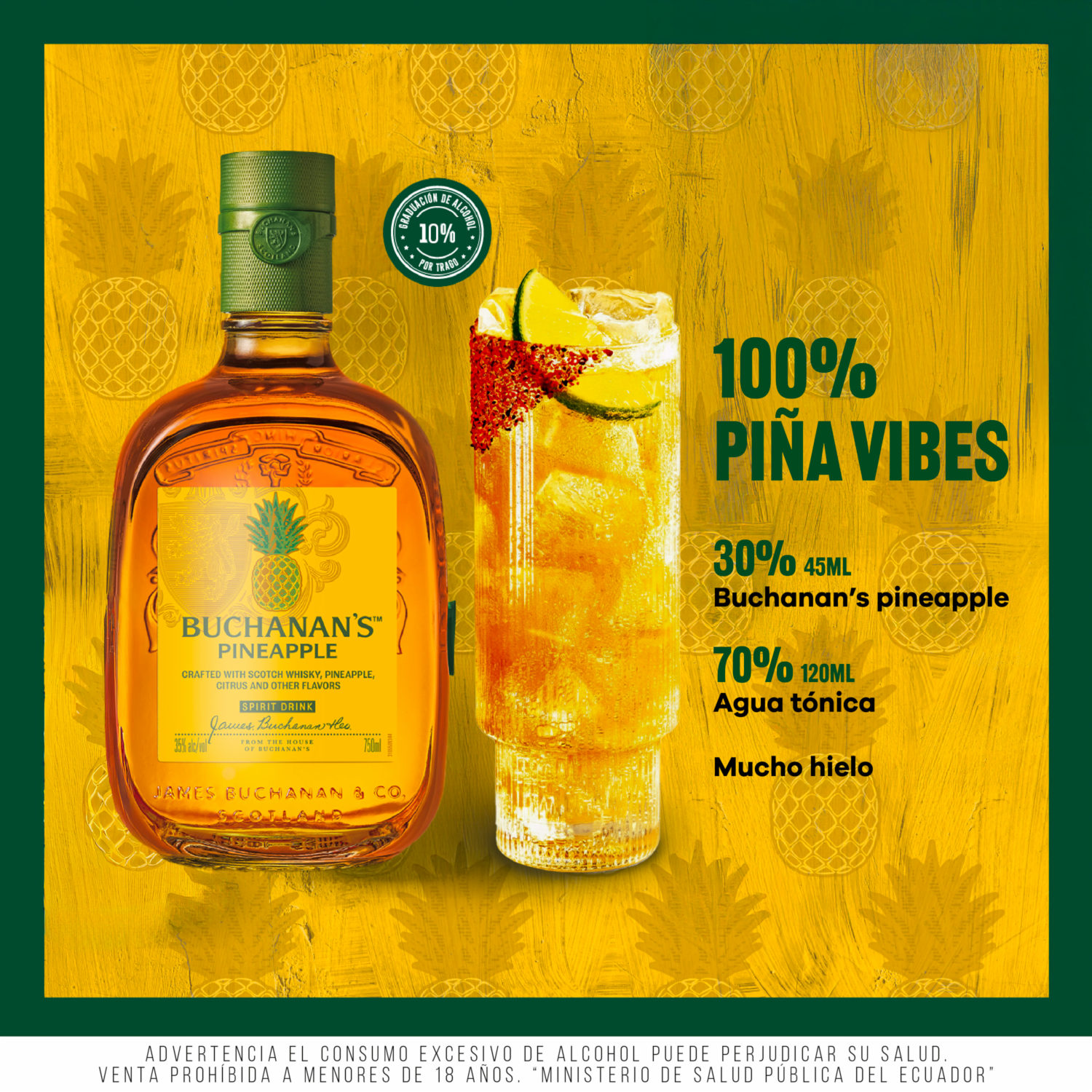 Whisky Pineapple Maltas Seleccionadas BUCHANAN´S 750 Ml