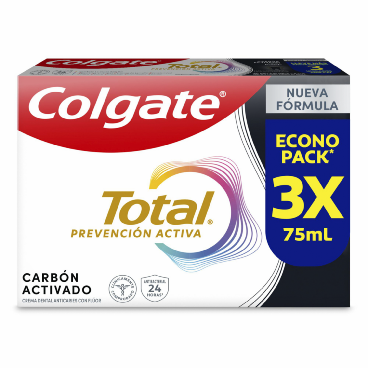 Pasta Dental Total Carbón Prevención Activa COLGATE 3 X 75Ml