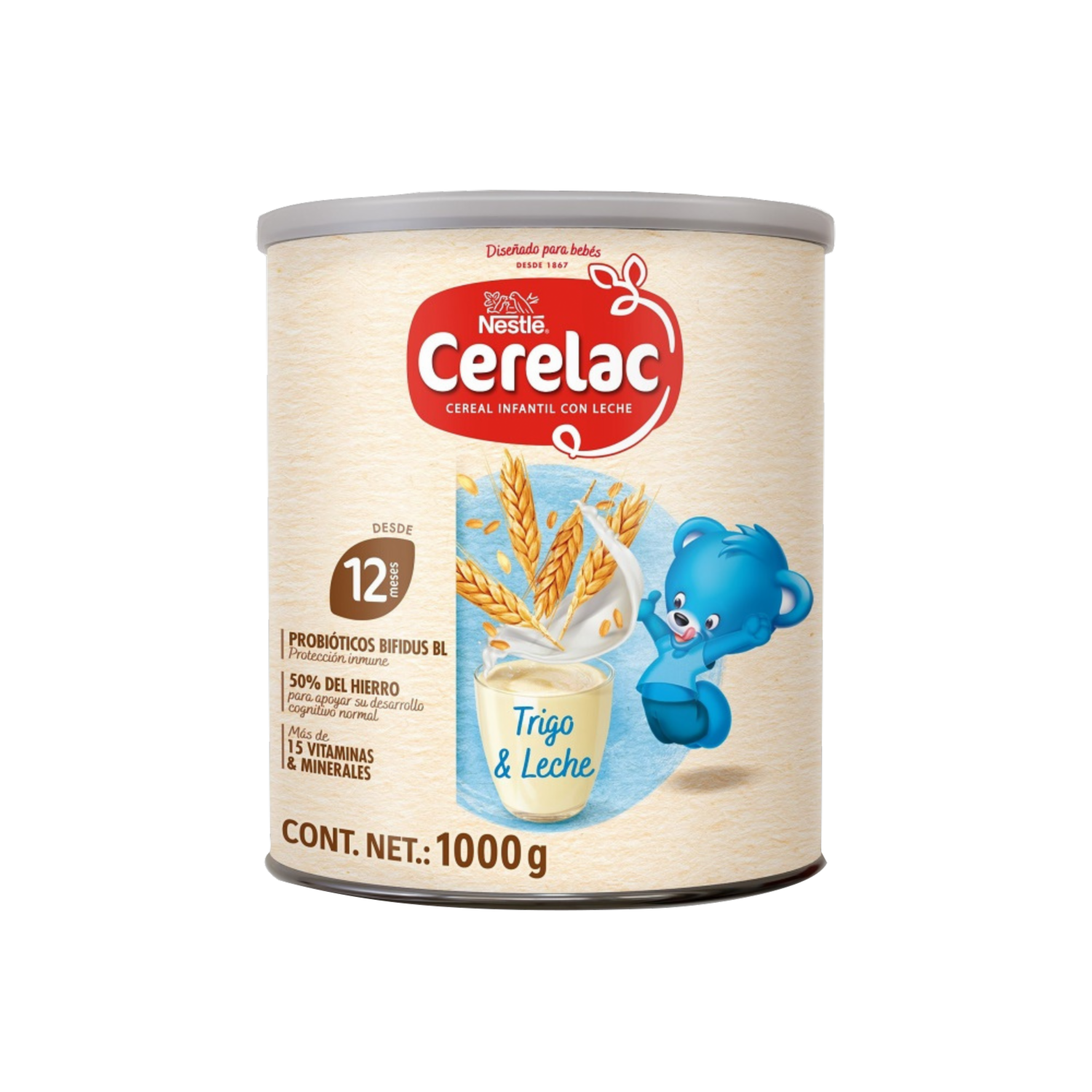 Cereal Infantil Con Trigo Y Leche Y Probióticos Bífidus Bl +12 Meses CERELAC 1000 G