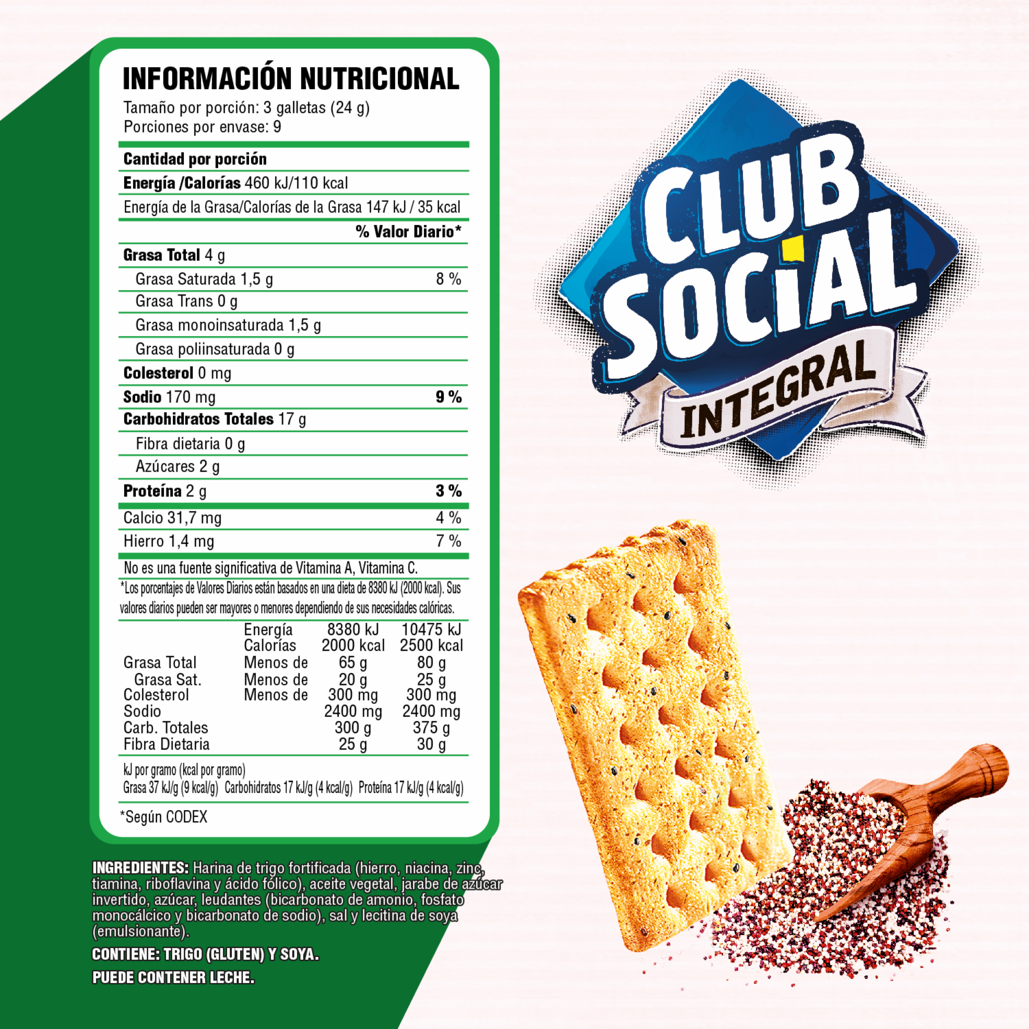 Galletas De Sal Integral Multicereal CLUB SOCIAL 216 G