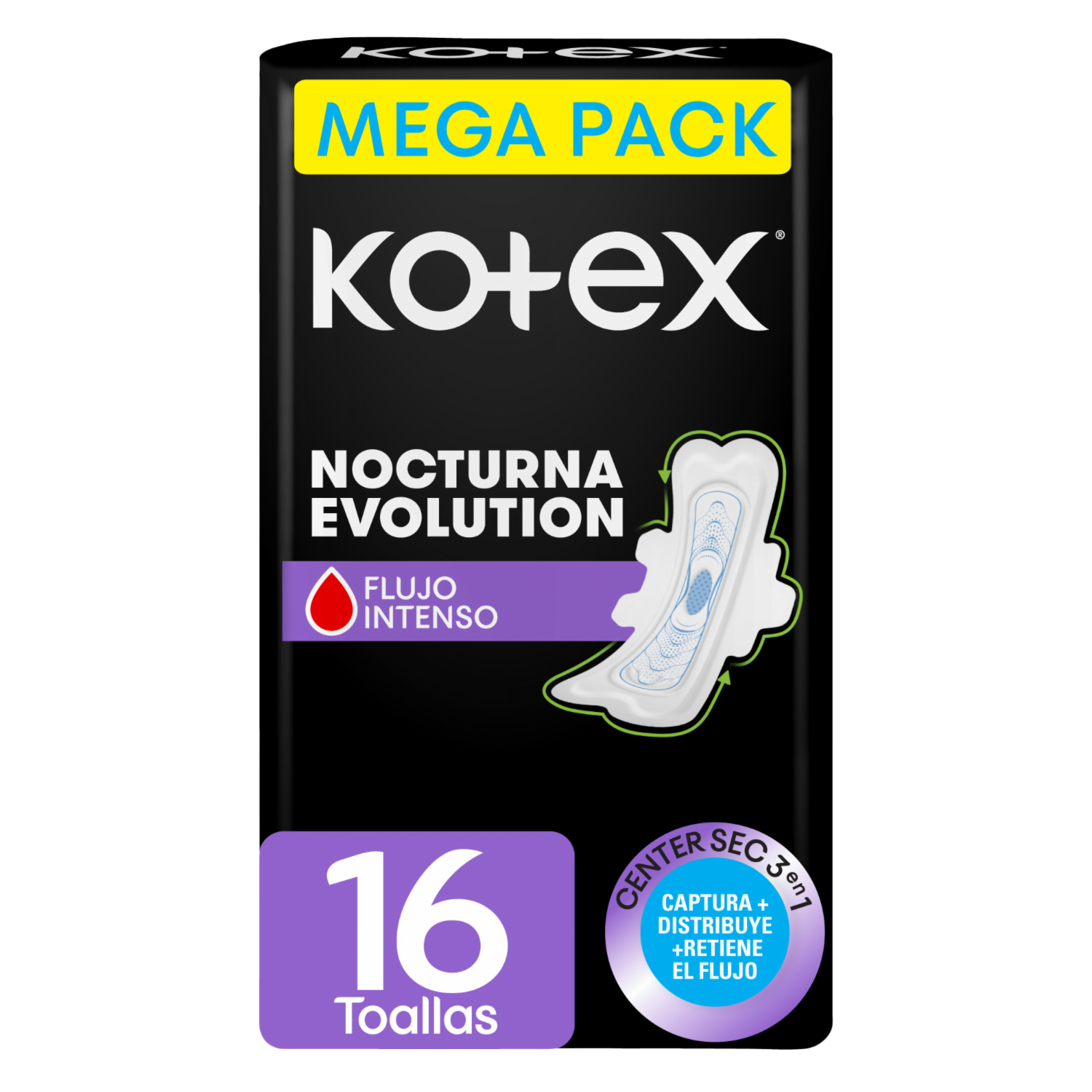 Toallas Higiénicas Femeninas Nocturna KOTEX X 16 Uds