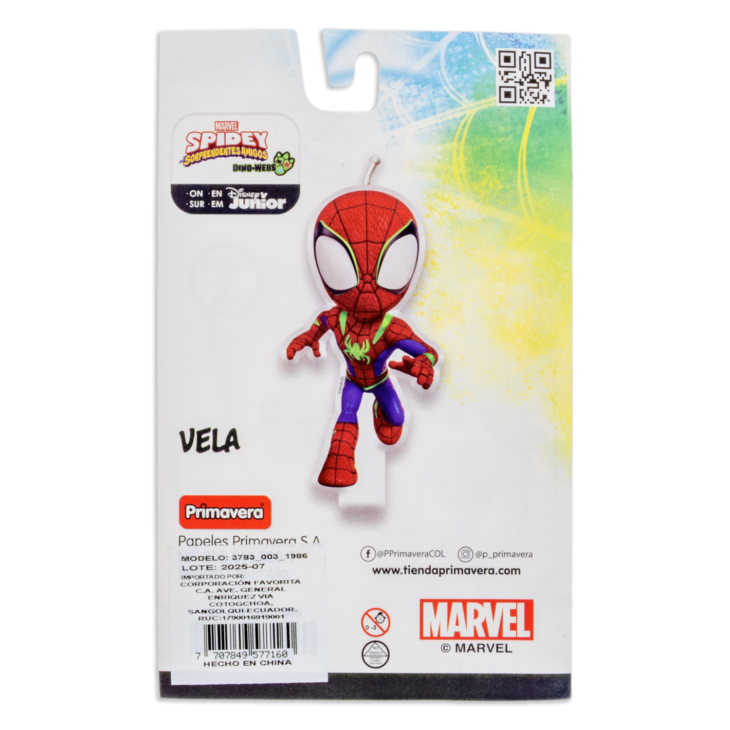 Vela De Cumpleaños Diseño Spidey DISNEY 1 Pieza