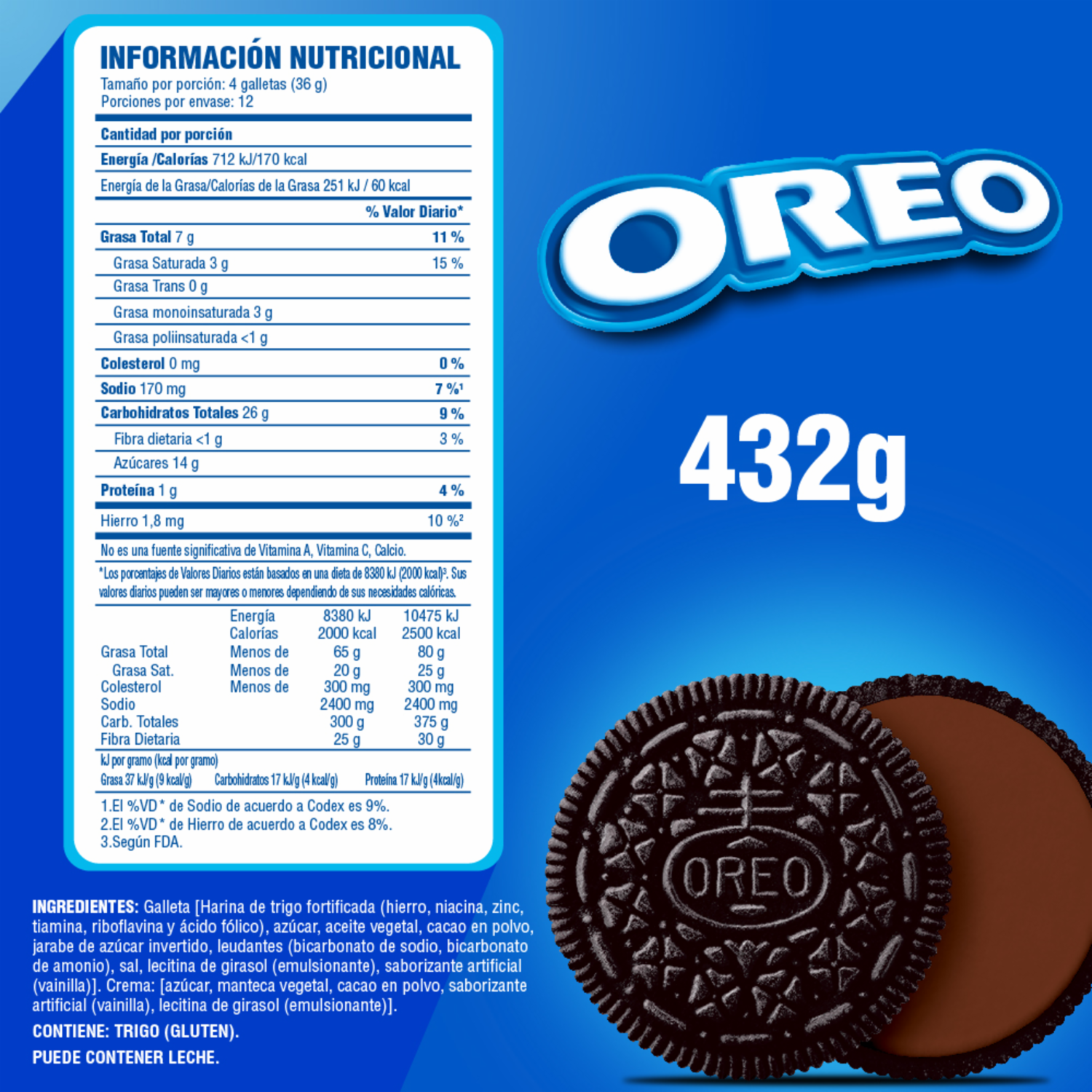 Galletas Dulces Sabor Chocolate OREO 432 G