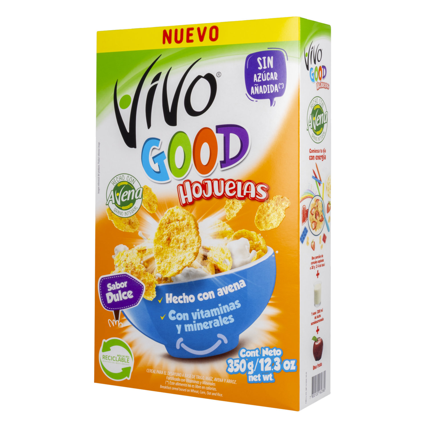 Cereal De Hojuelas Dulces Sin Azúcar Añadida VIVO GOOD 350 G