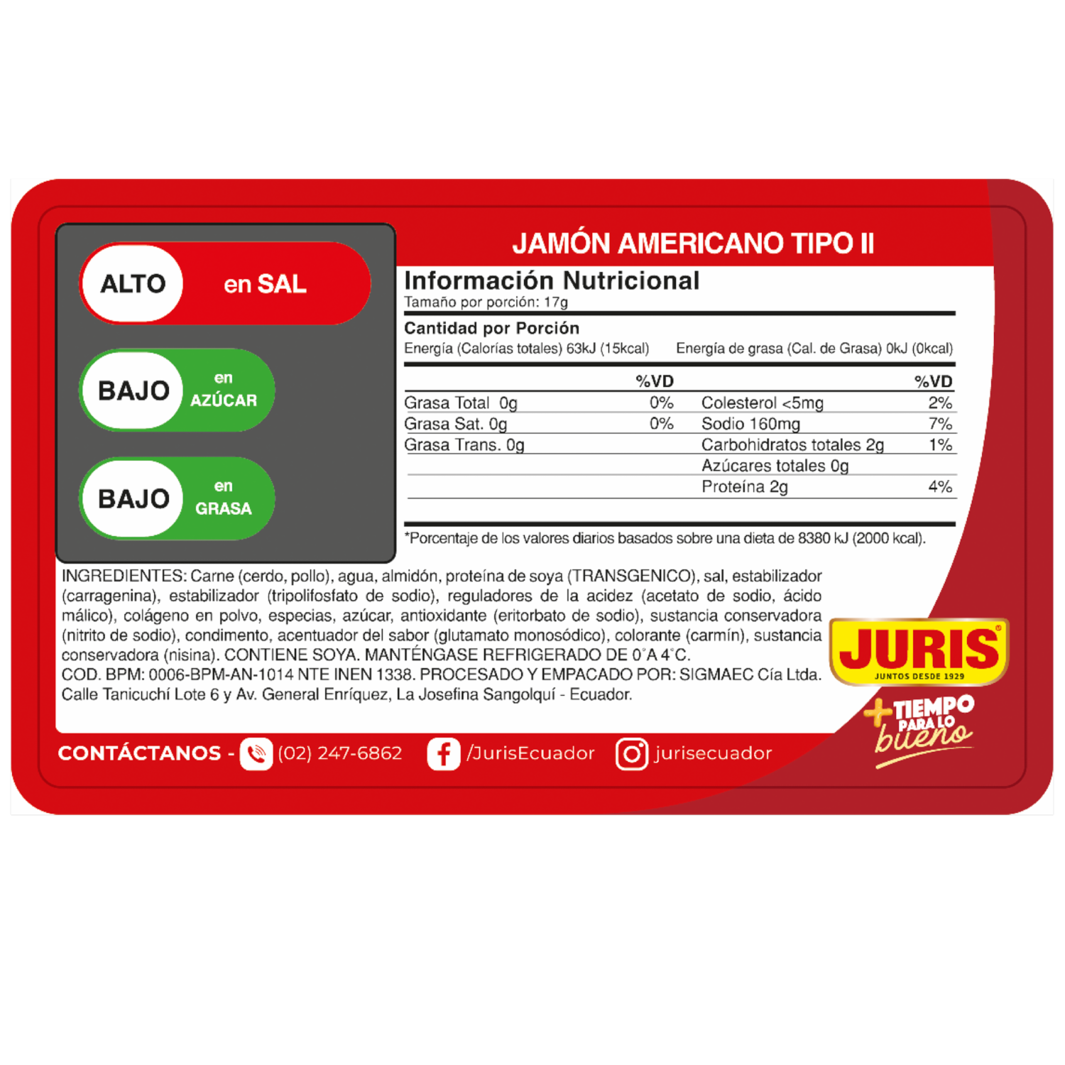 Jamón Americano JURIS 200 G