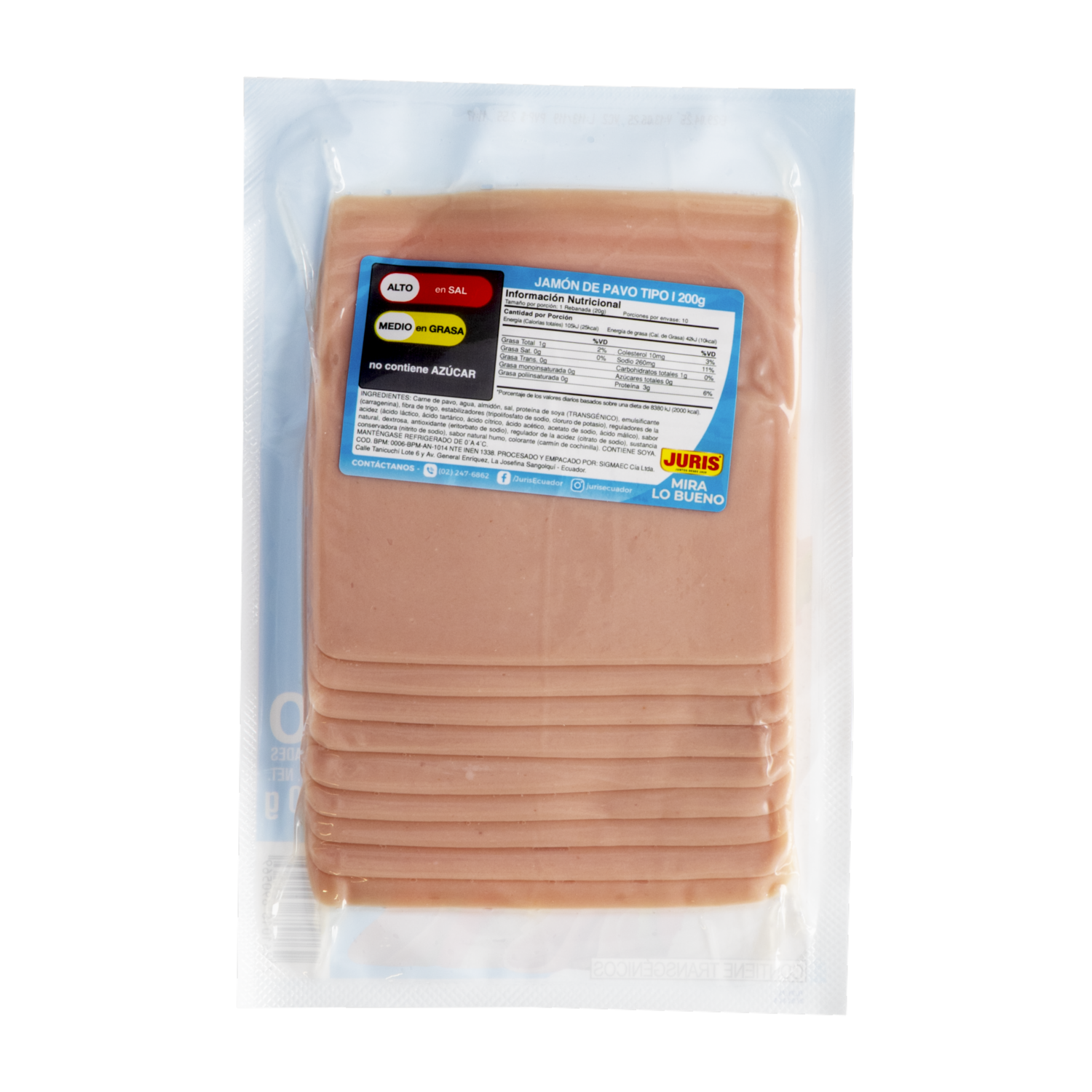 Jamón De Pavo Tipo I JURIS 500 G