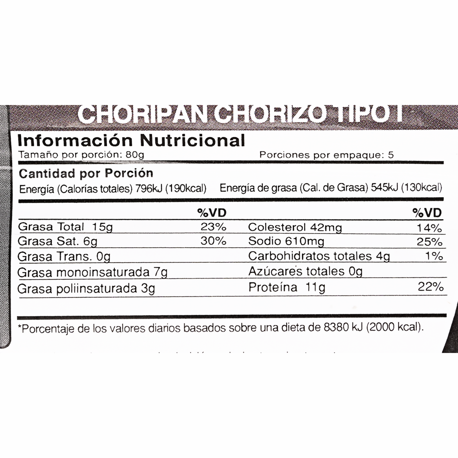 Chorizo Choripán Tipo I JURIS 400 G