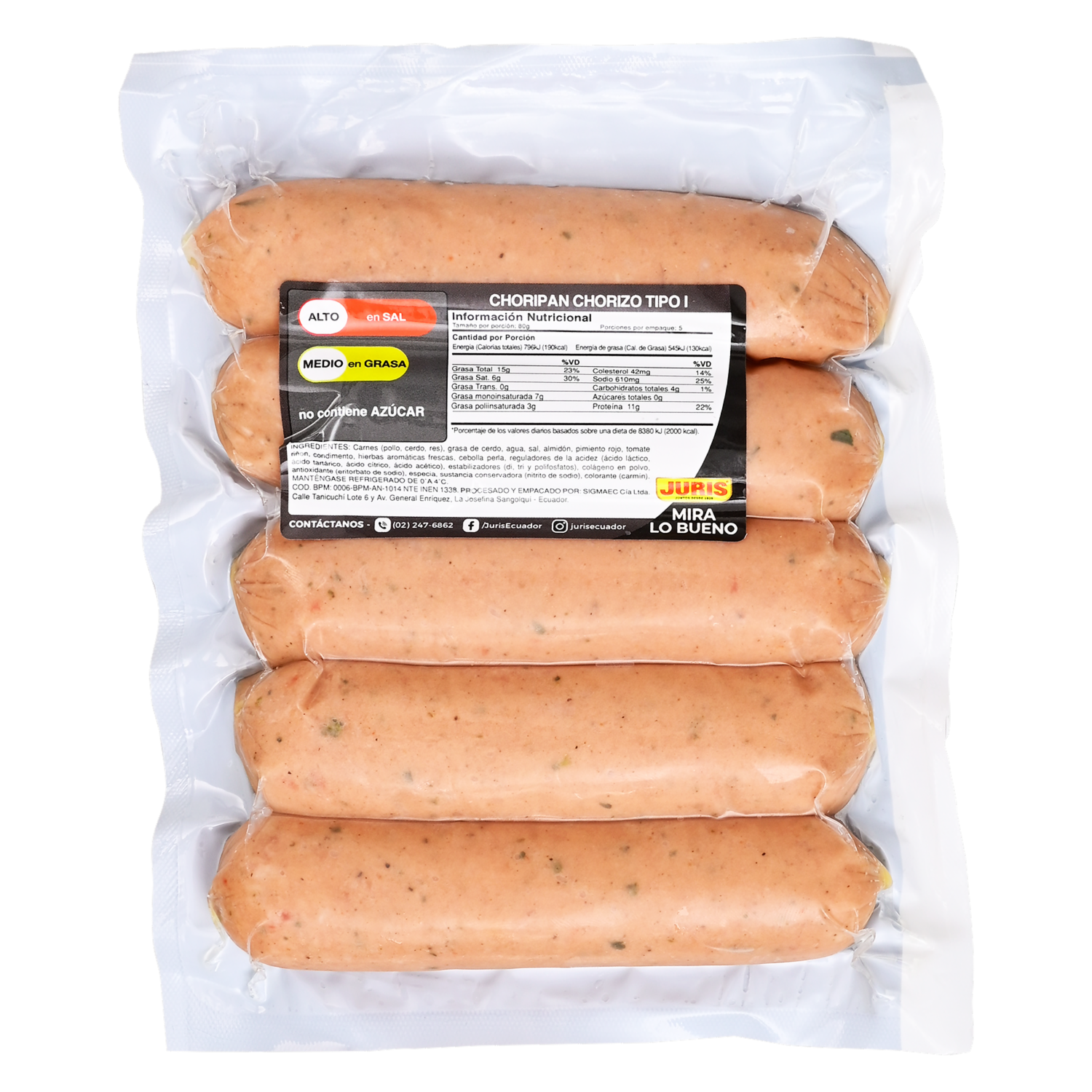 Chorizo Choripán Tipo I JURIS 400 G