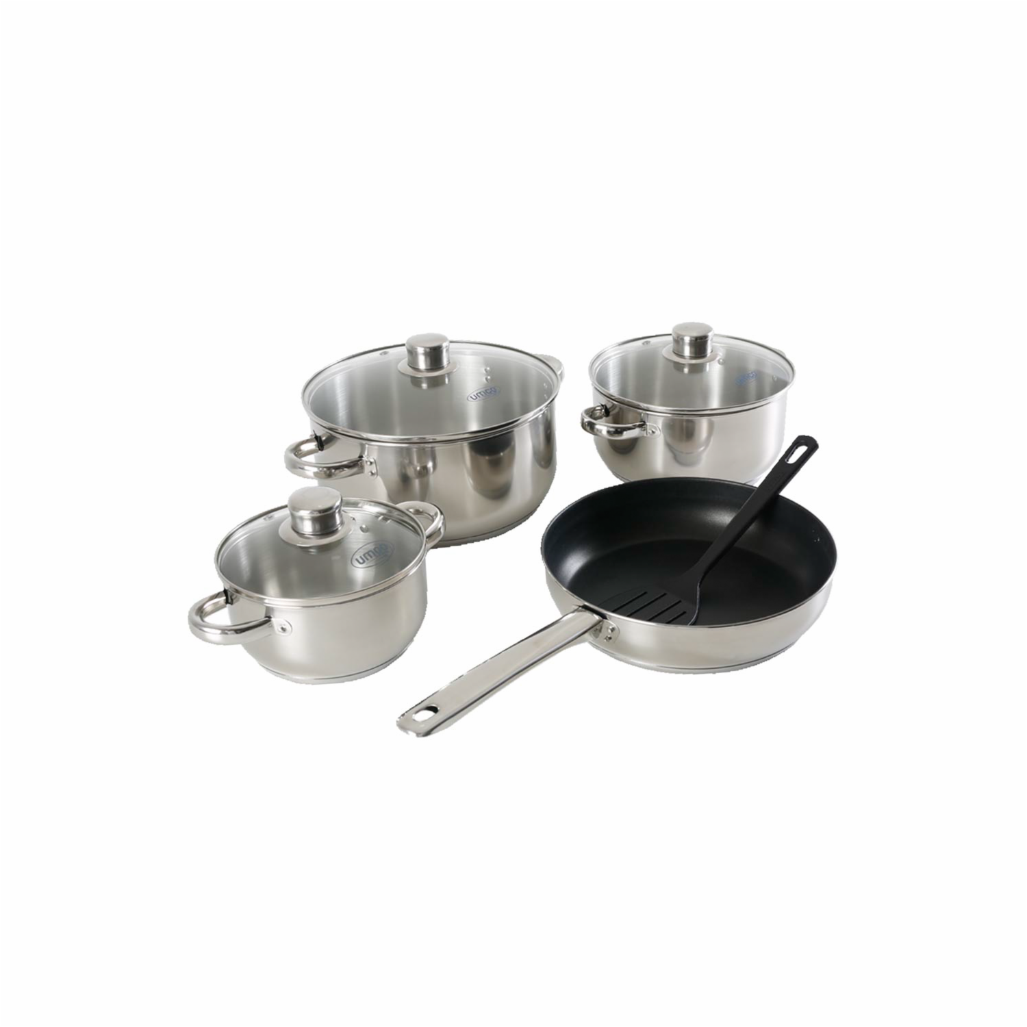 Set De Ollas Acero Inoxidable De Inducción Brilliance UMCO X 8 Piezas