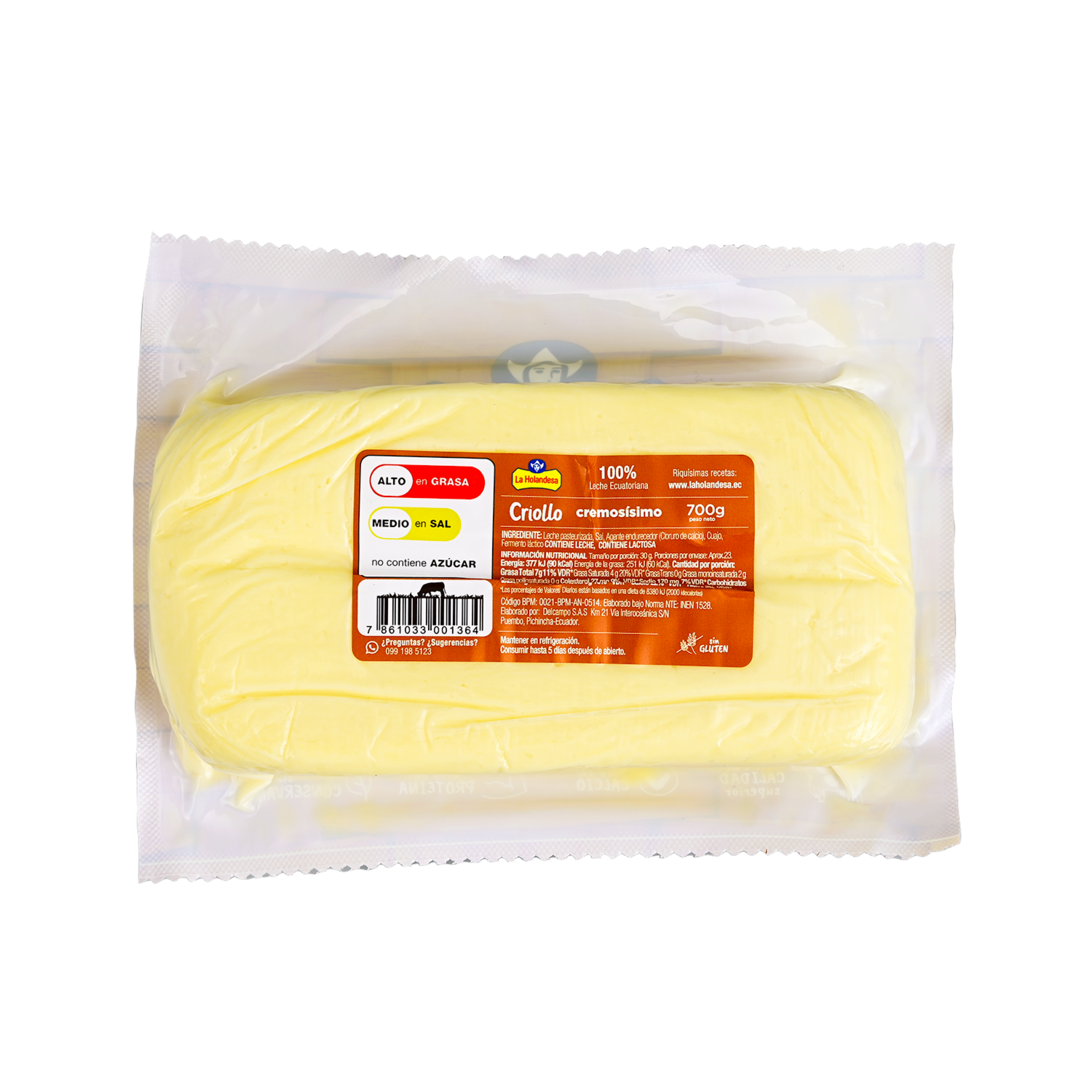 Queso Criollo Cremosísimo LA HOLANDESA 700 G