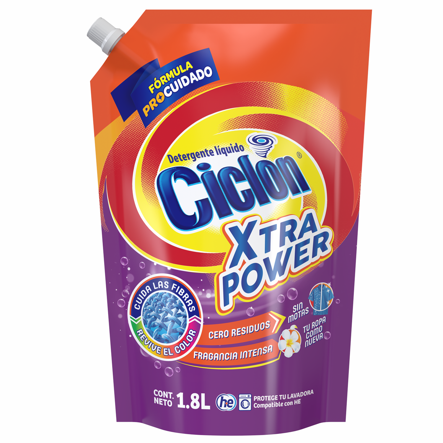 Detergente Líquido Xtra Power CICLÓN 1800 Ml