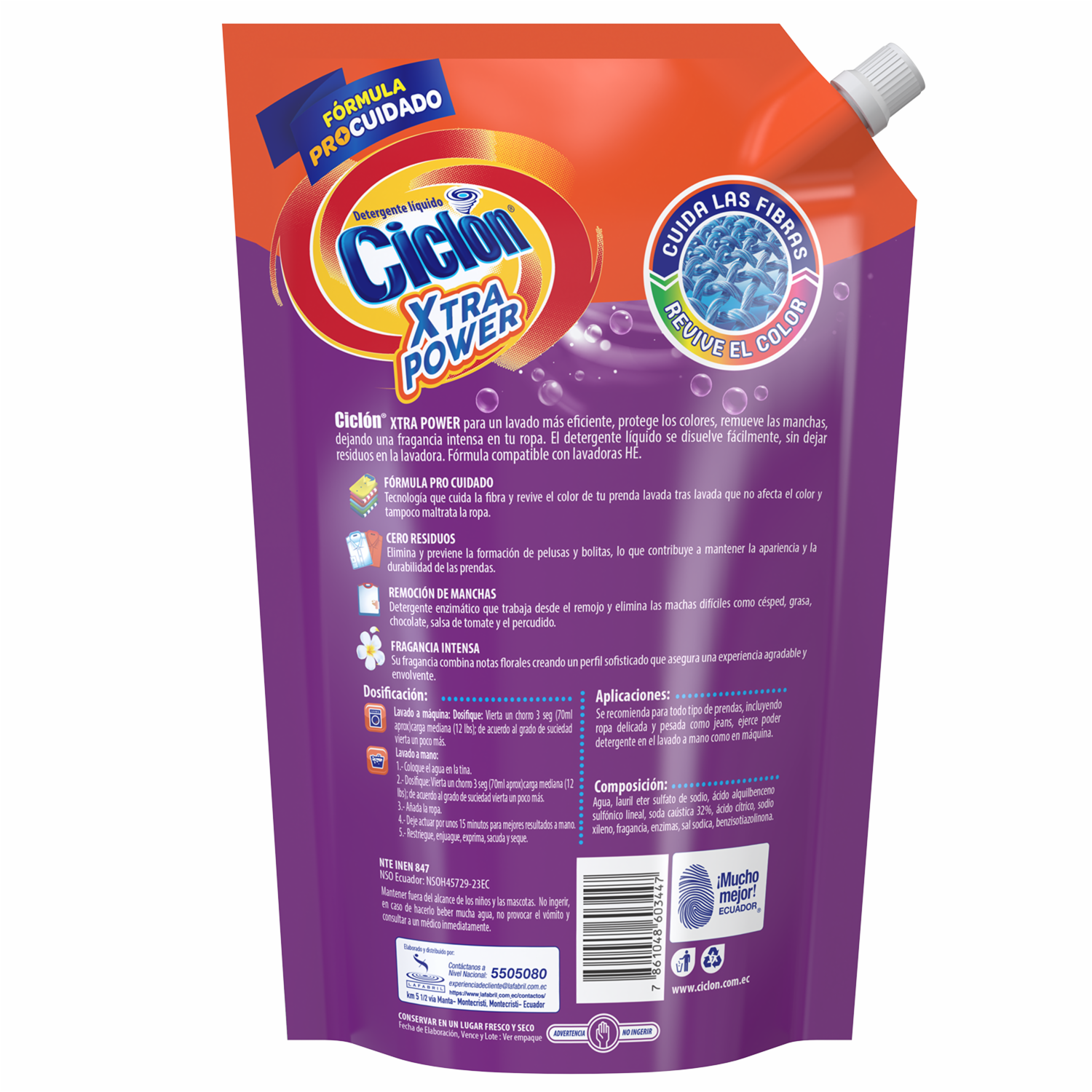 Detergente Líquido Xtra Power CICLÓN 1800 Ml