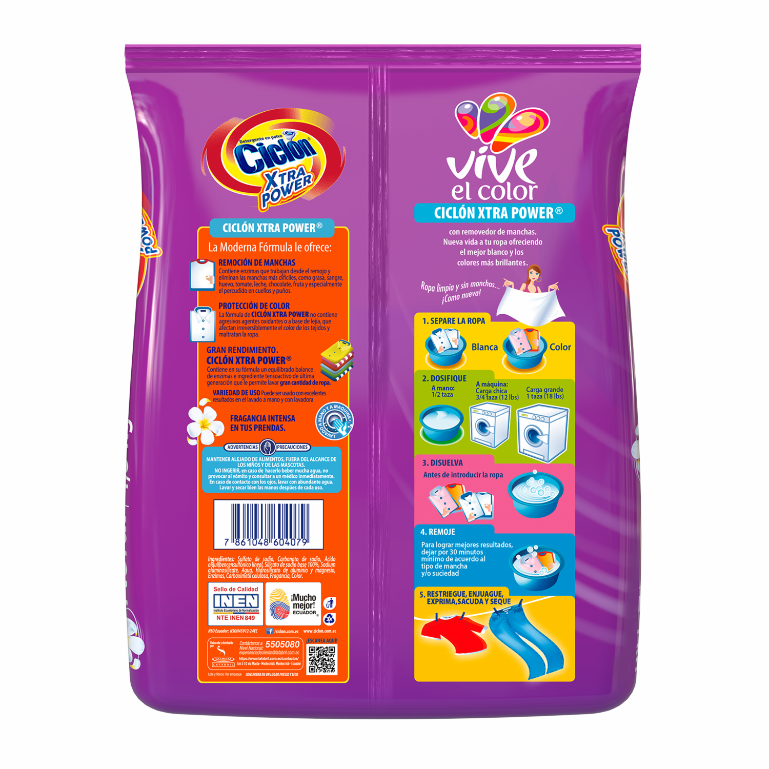 Detergente En Polvo Xtra Power Fragancia Floral CICLÓN 2000 G