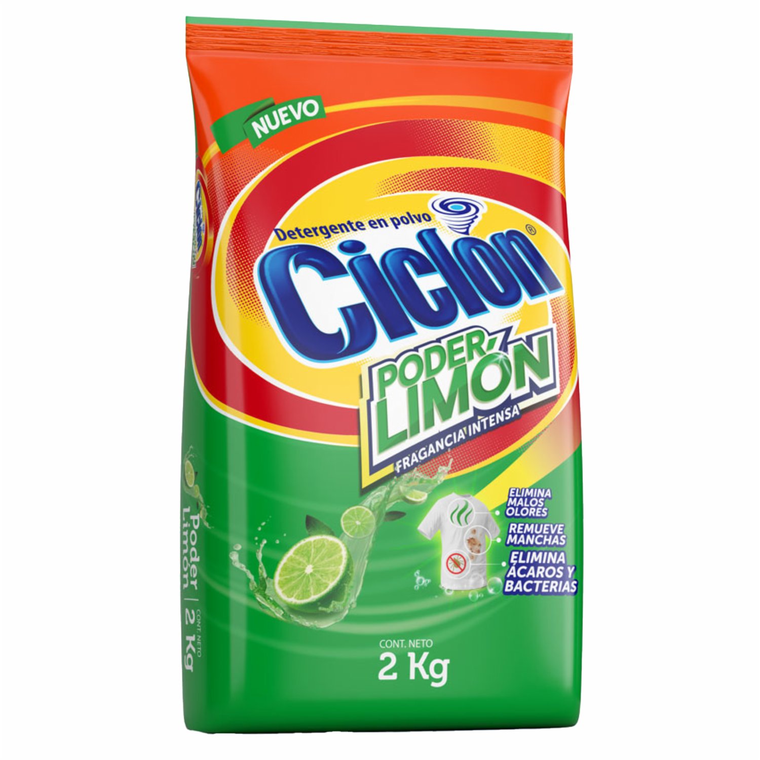 Detergente En Polvo Poder Limón CICLÓN 2000 G