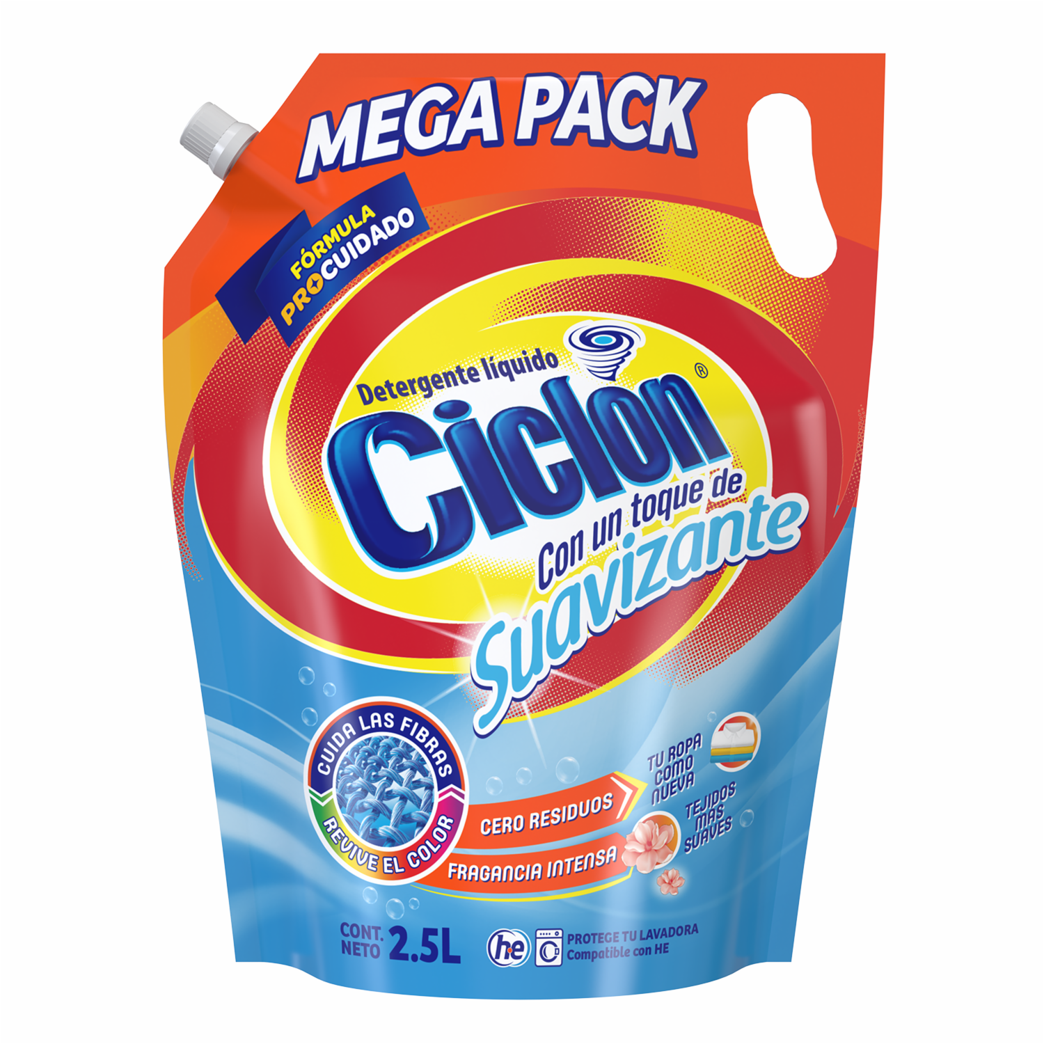 Detergente Líquido Ciclón Toque Suavizante CICLÓN 2500 Ml
