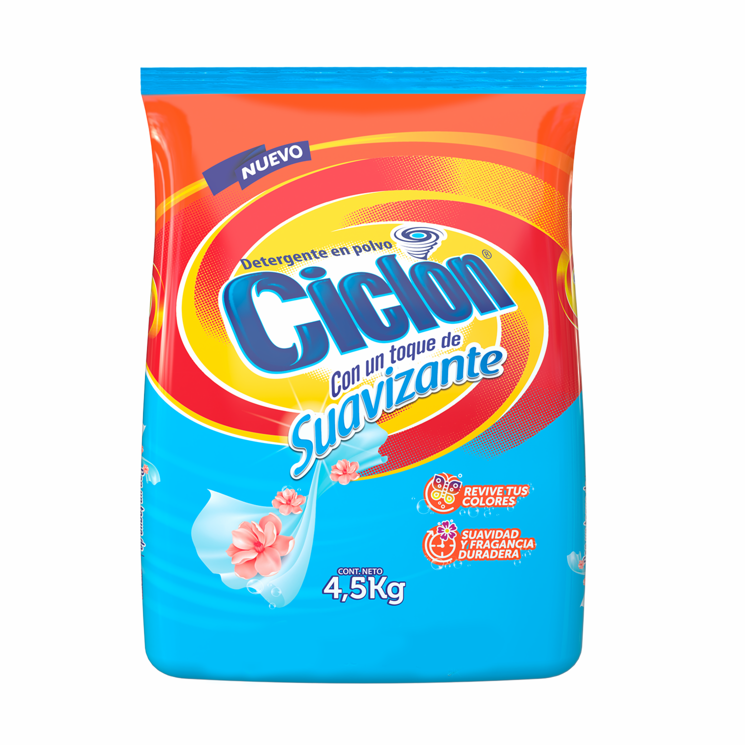Detergente En Polvo Con Un Toque De Suavizante CICLÓN 4.5 Kg
