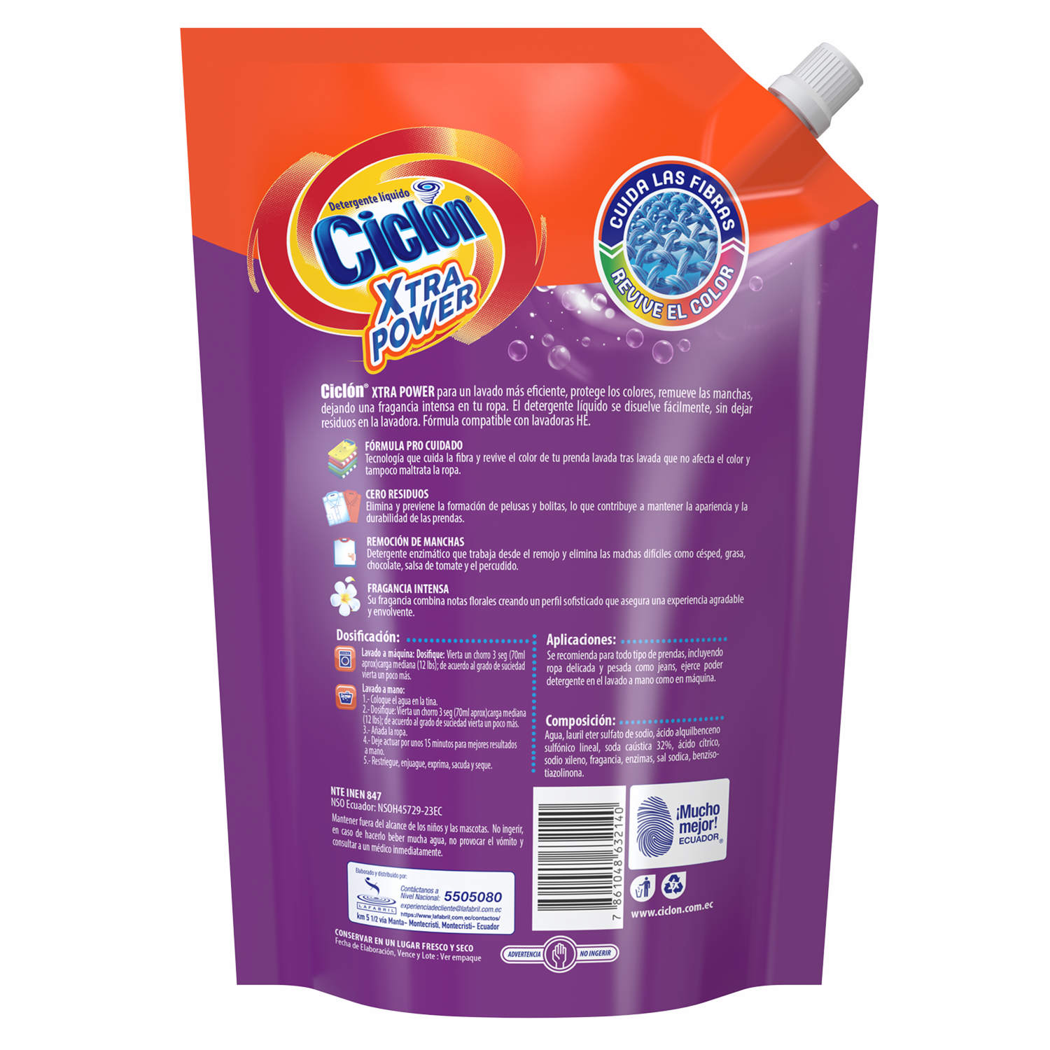 Detergente Líquido Xtra Power CICLÓN 1300 Ml