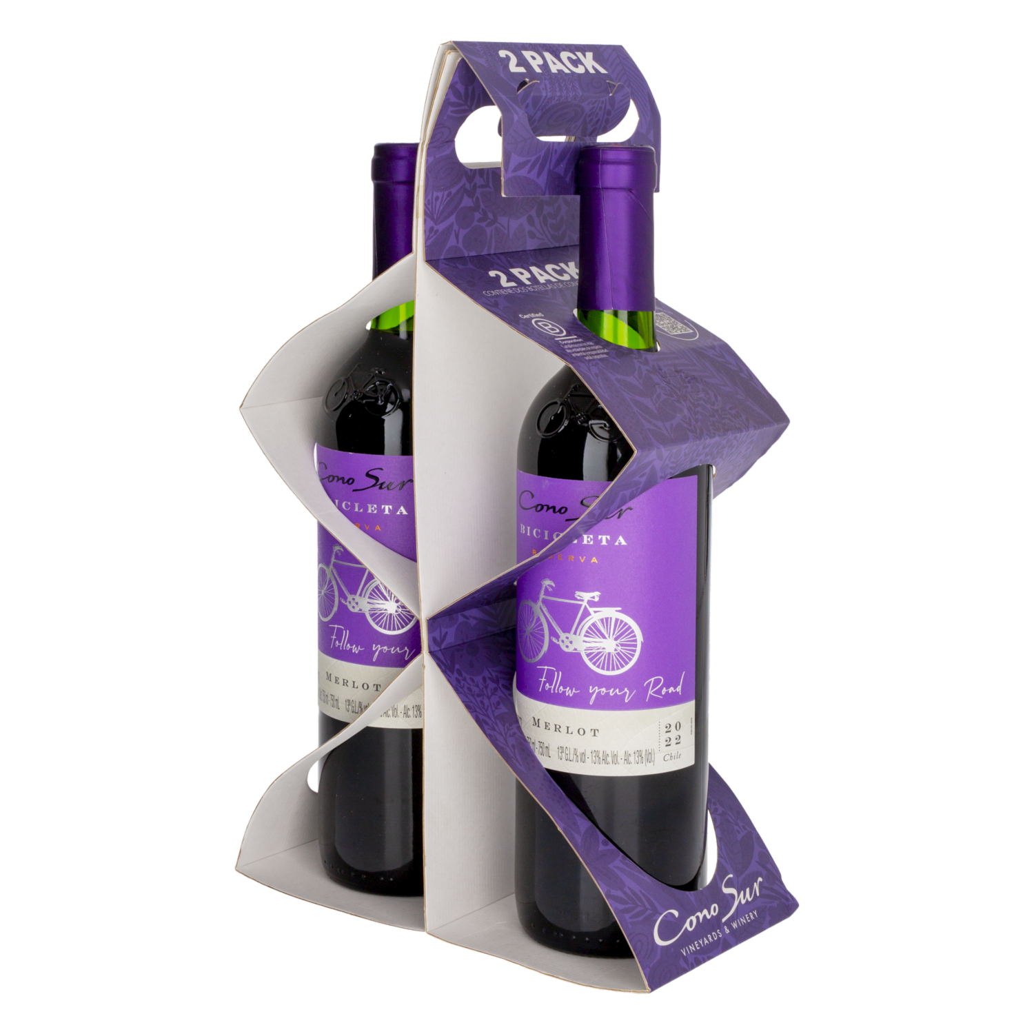 Vino Tinto Pack Merlot CONO SUR 2 X 750 ml