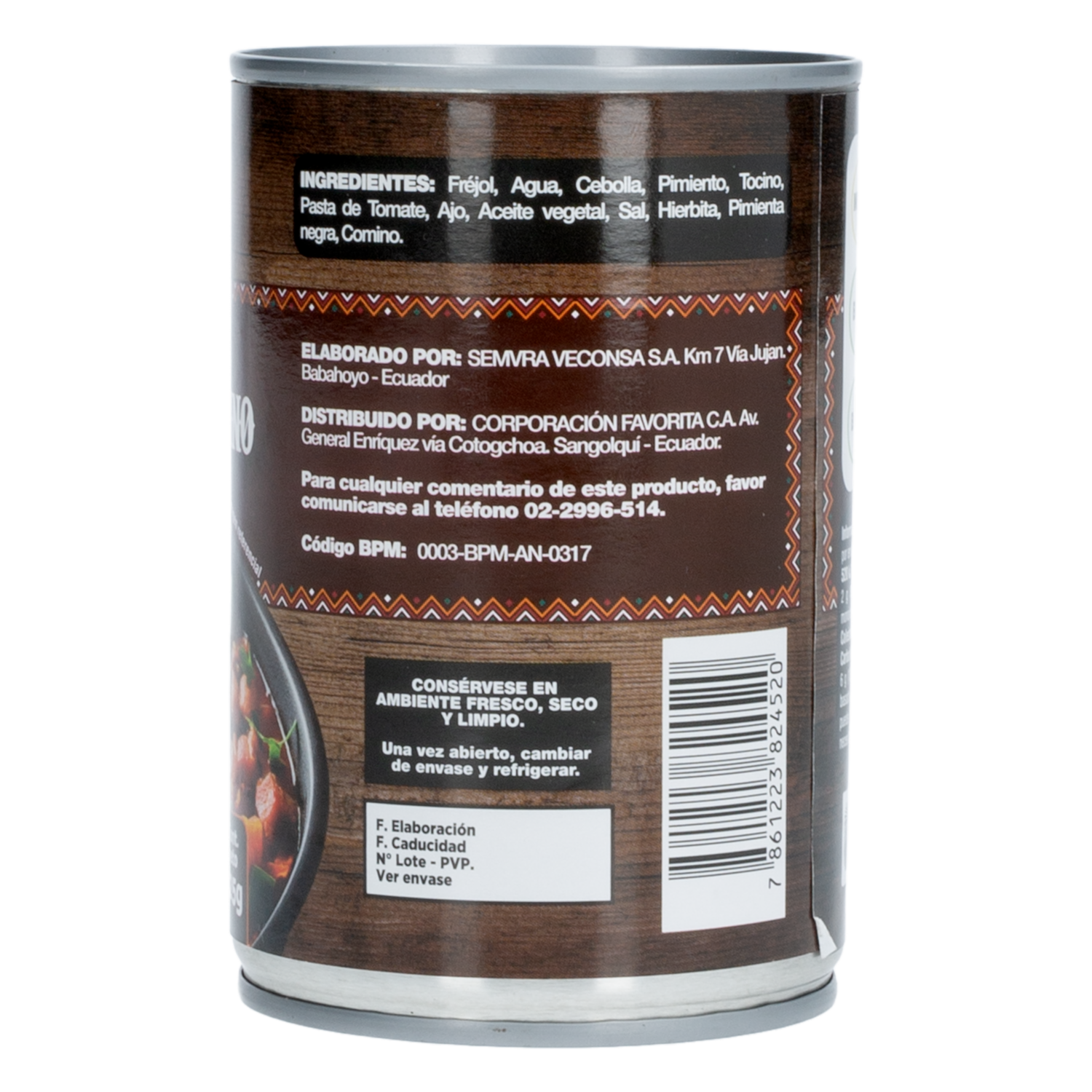 Frejol Con Tocino Enlatado EL ARTESANAL 425 G