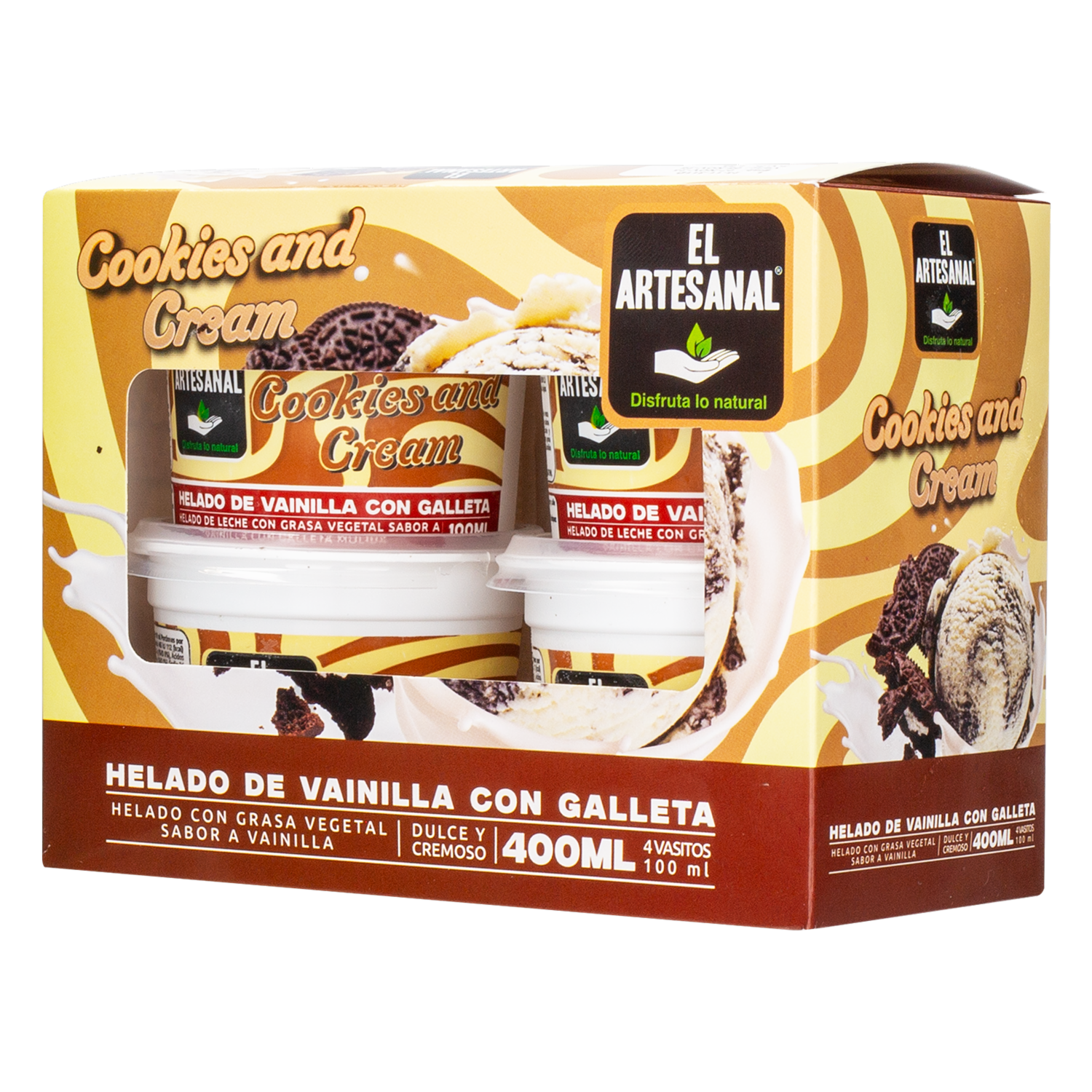 Helado Cookies & Cream EL ARTESANAL 400 Ml
