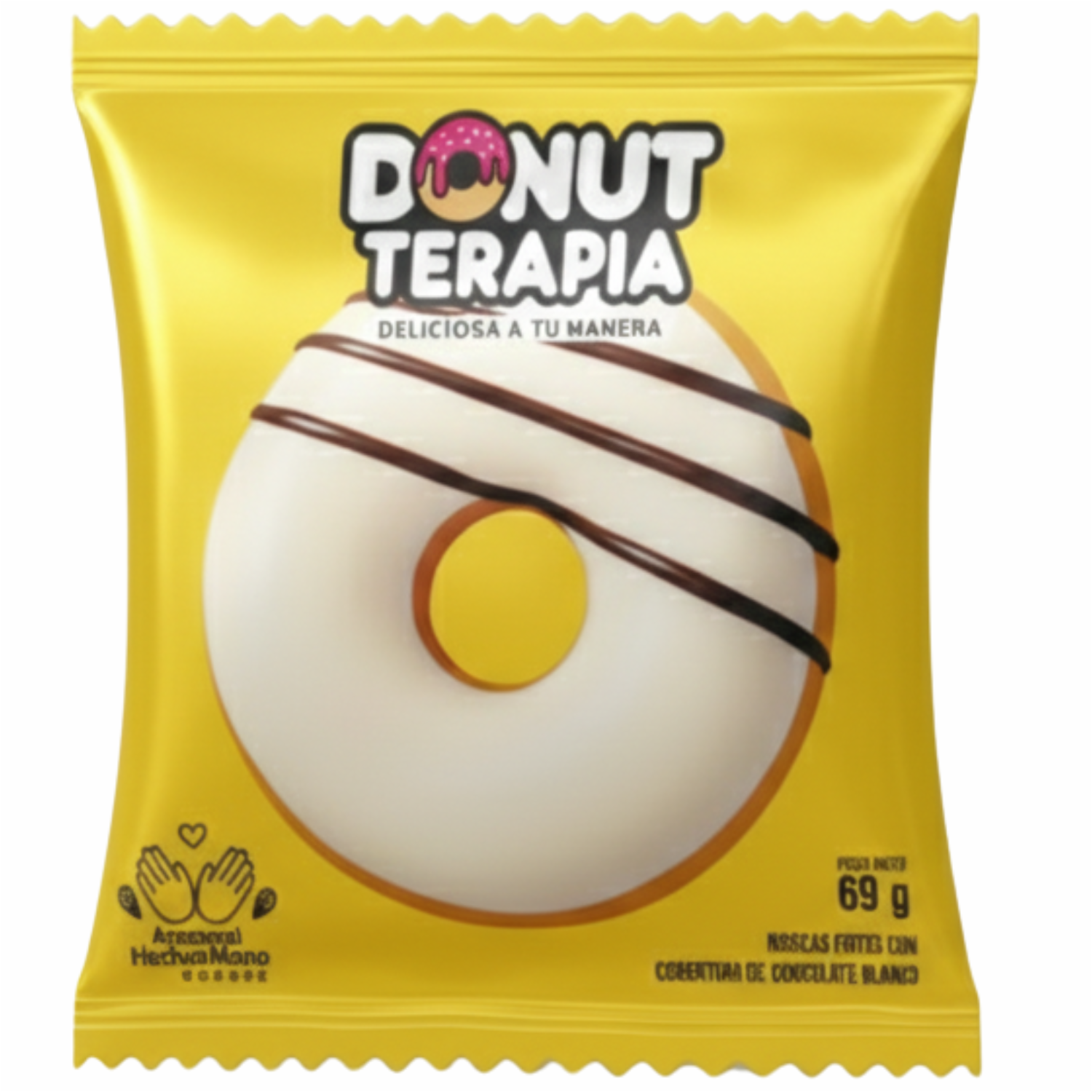 Rosca Cobertura Rosado Sabor Chocolate Blanco Y Fresa. DONUT TERAPIA 60 G