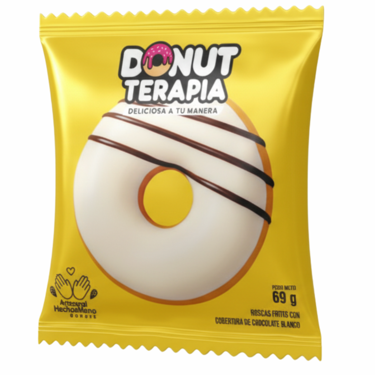 Rosca Cobertura Rosado Sabor Chocolate Blanco Y Fresa. DONUT TERAPIA 60 G
