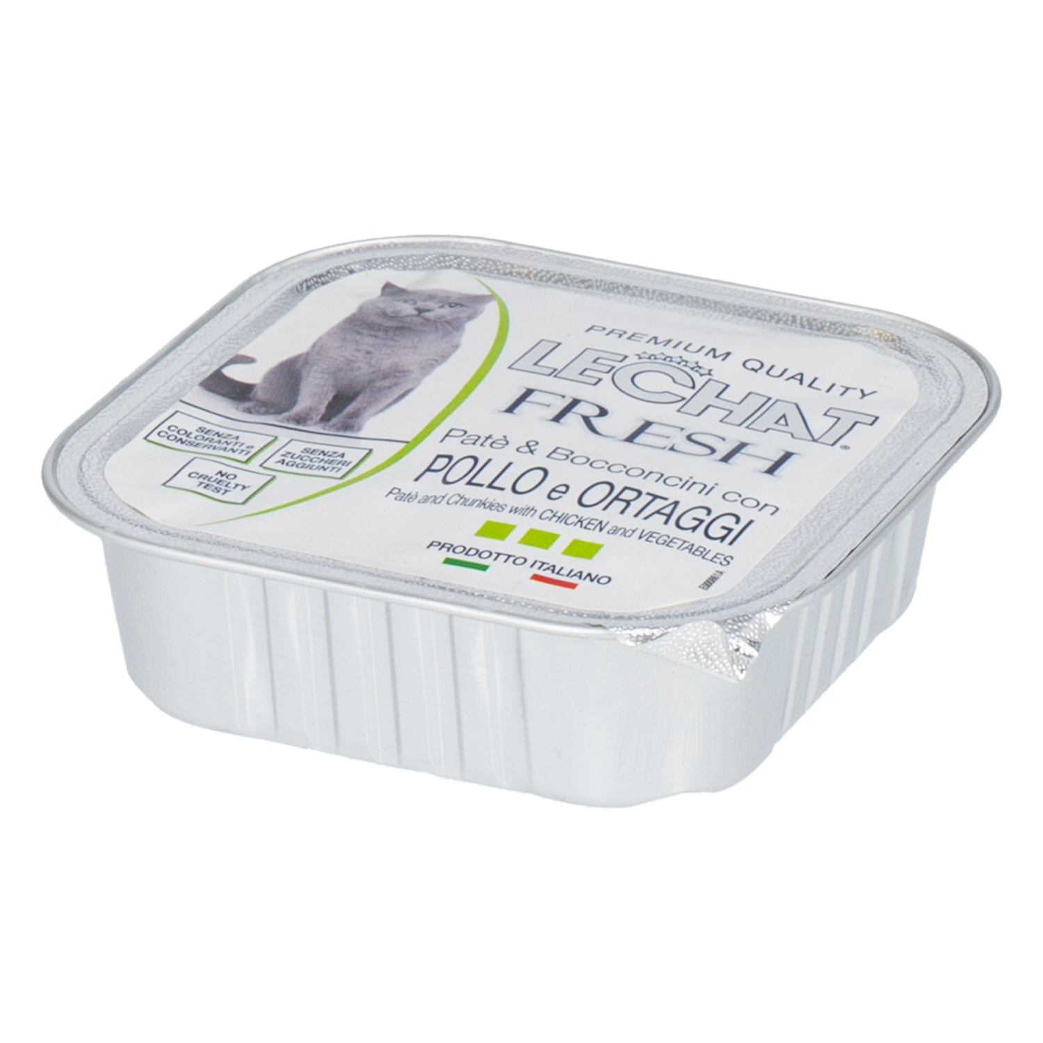Alimento Para Gatos Adulto En Paté Con Trocitos De Pollo Y Vegetales LECHAT FRESH 100 G