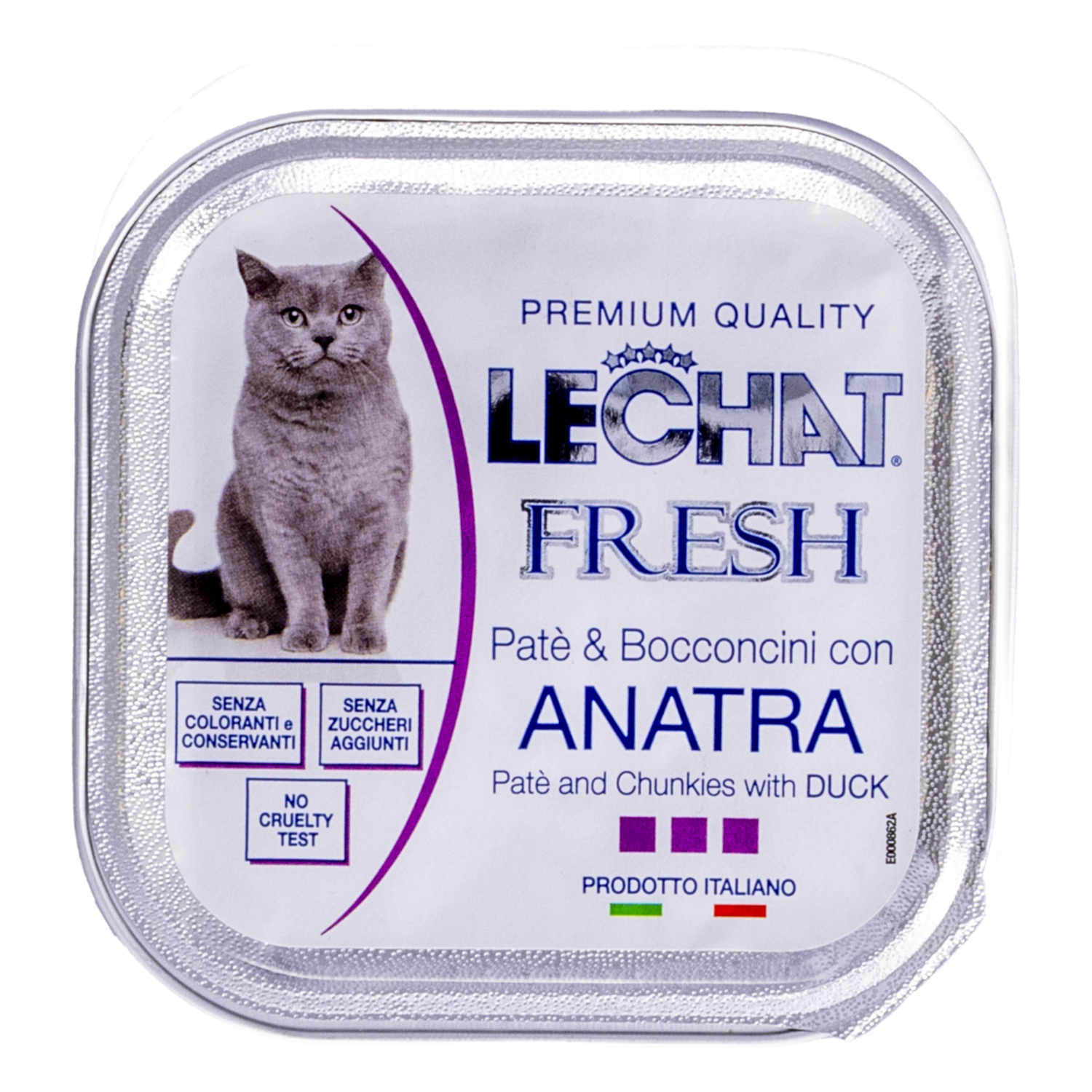 Alimento Para Gatos Adulto En Paté Con Trocitos De Pato LECHAT FRESH 100 G