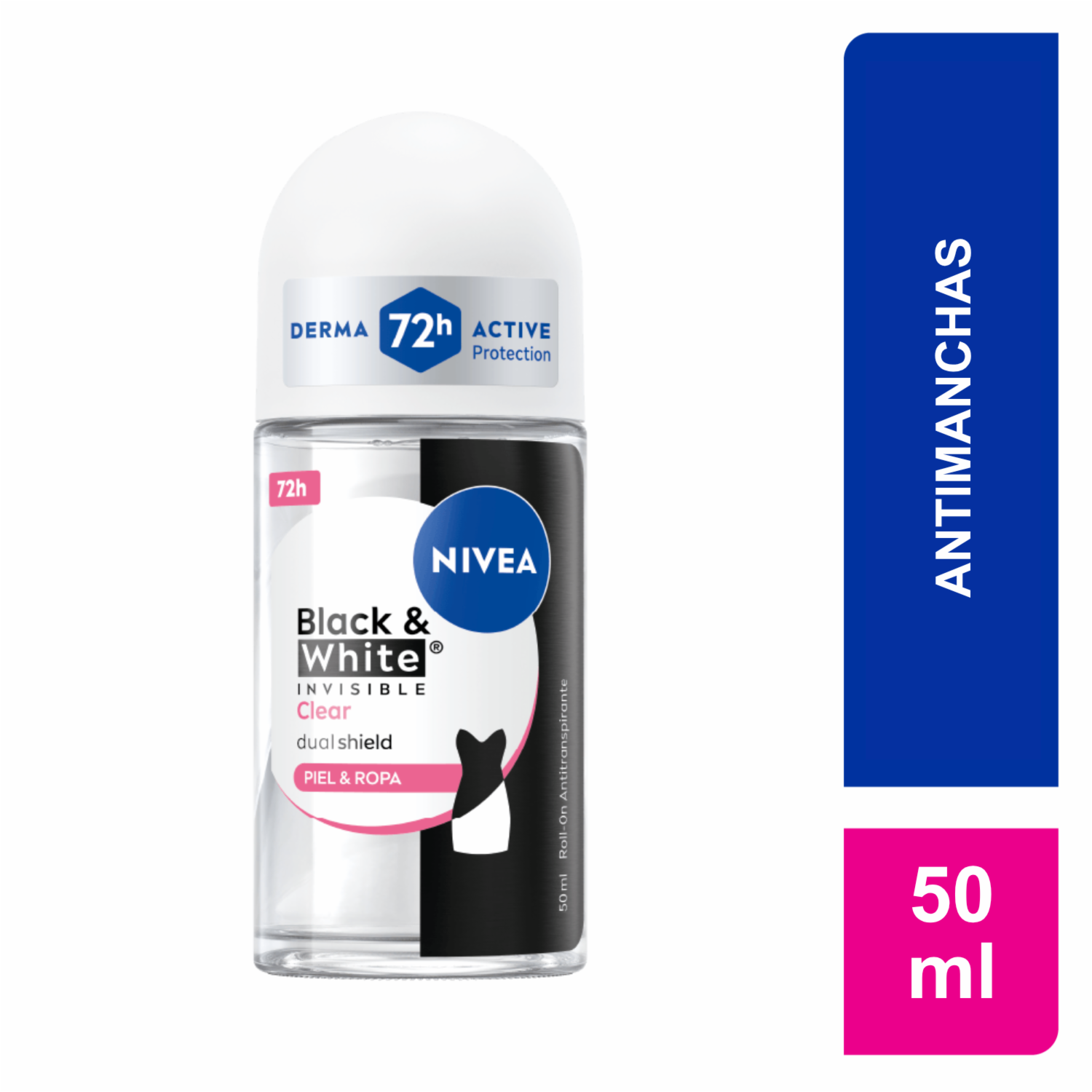 Desodorante En Roll On Black&White Clear NIVEA 50 Ml