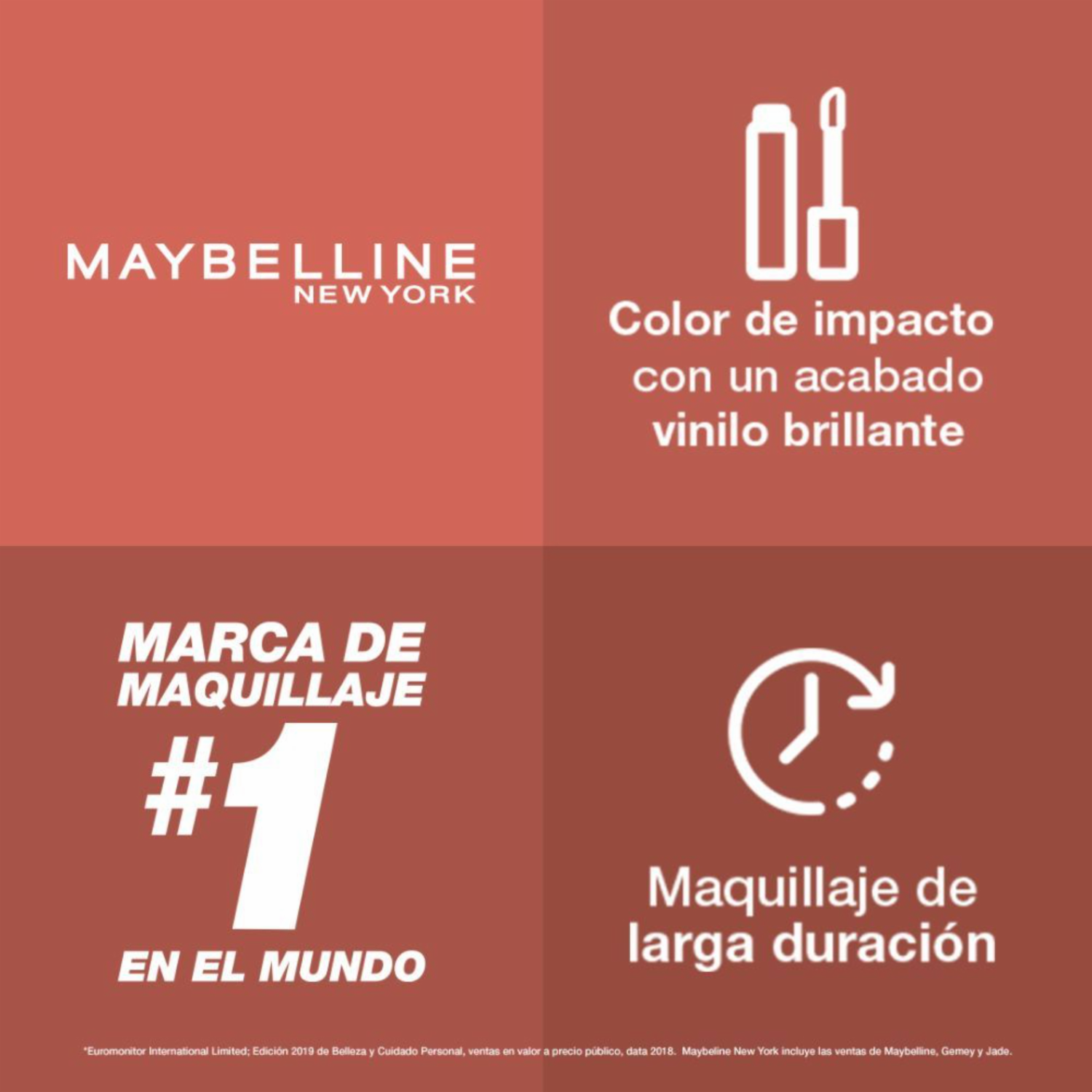 Labial Líquido Vinyl Ink Acabado Brillante Tono 35 Cheeky MAYBELLINE NEW YORK