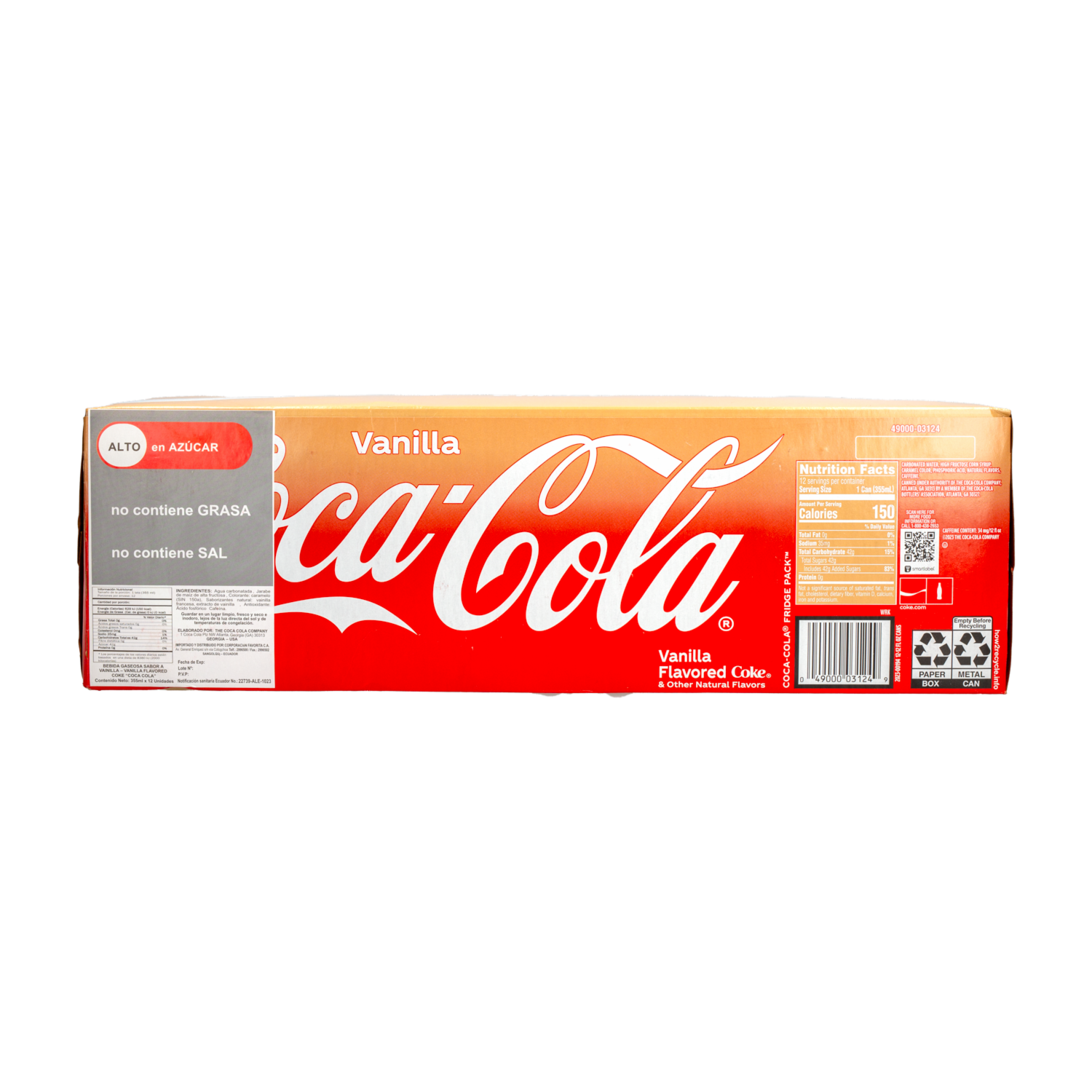 Bebida Gaseosa Sabor Vainilla En Lata COCA-COLA 4260 Ml