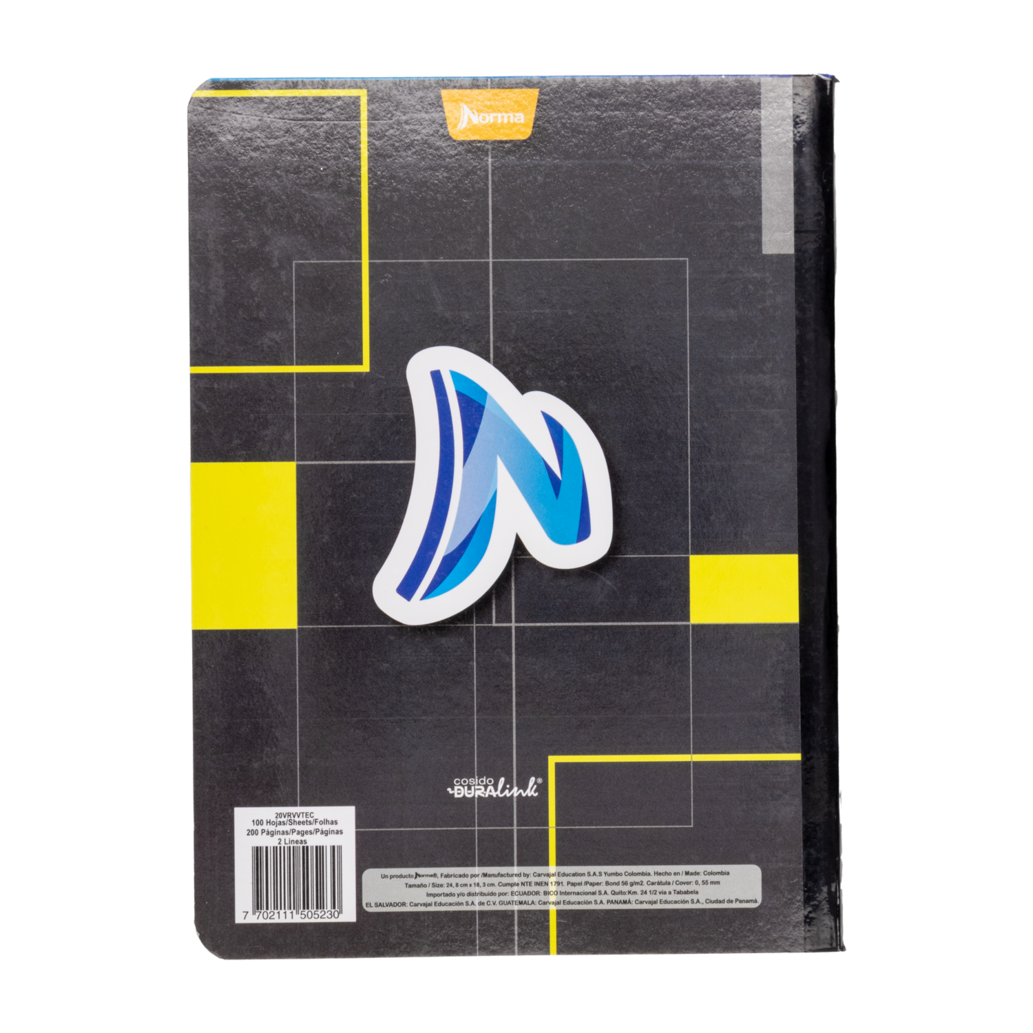 Cuaderno Cosido Ecológico De 2 Líneas NORMA 100 Hojas