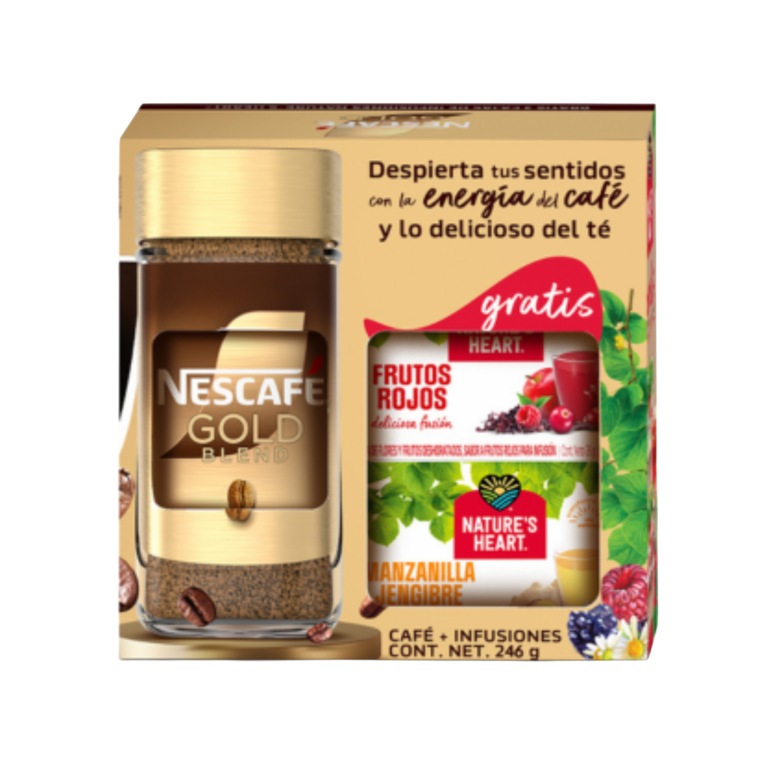 Café Instantáneo Liofilizado Gold Gratis 2 Tés NESCAFÉ 190 G