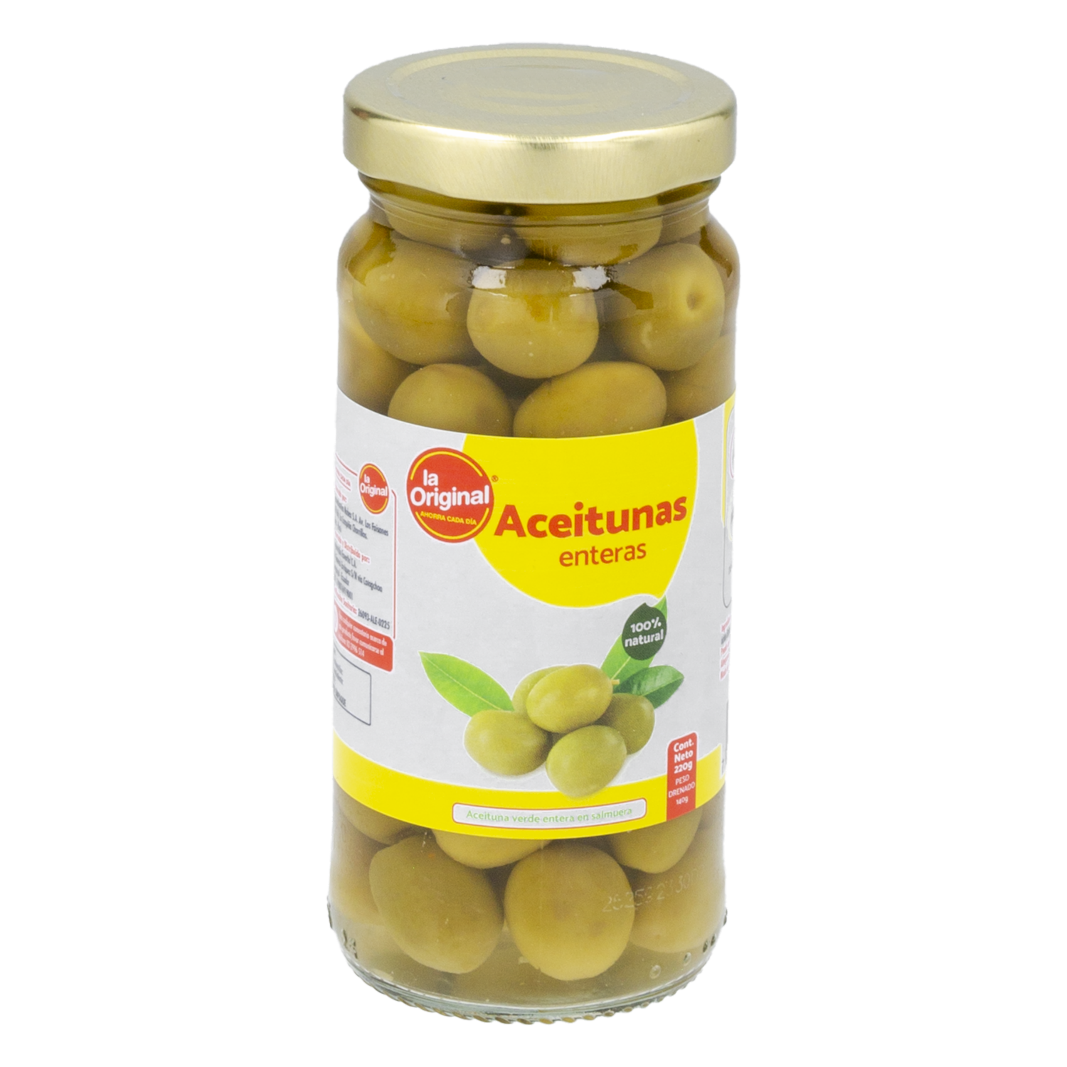 Aceitunas Verdes Enteras LA ORIGINAL 220 G
