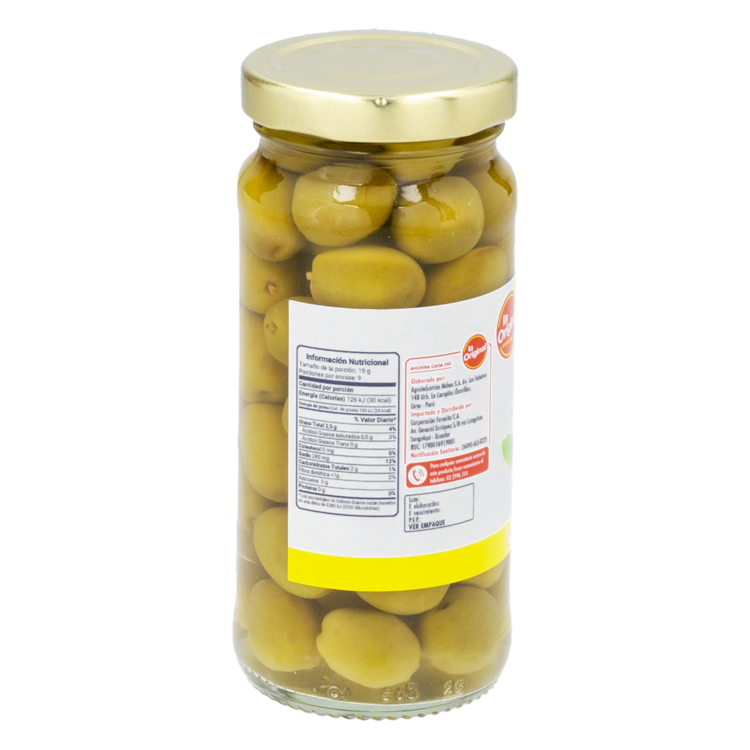 Aceitunas Verdes Enteras LA ORIGINAL 220 G