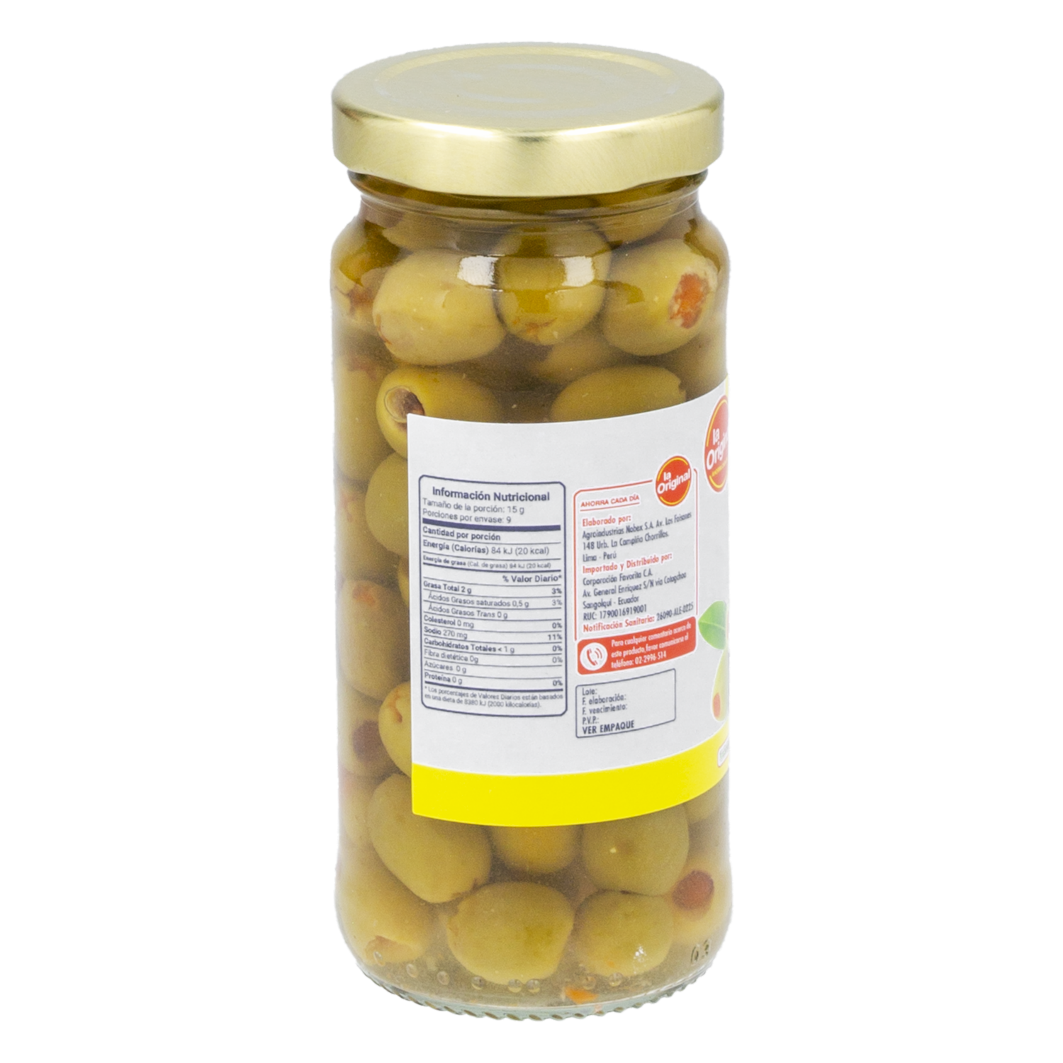 Aceitunas Rellena Con Pimiento LA ORIGINAL 220 G