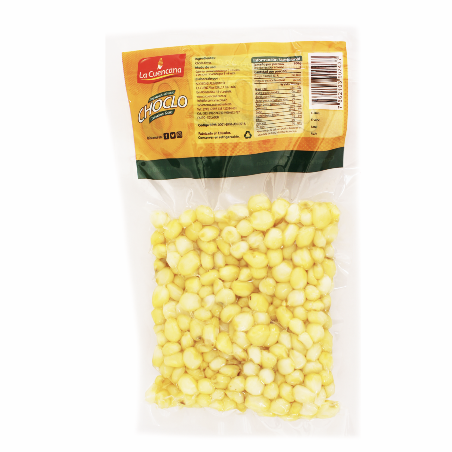Choclo Cocinado En Grano LA CUENCANA 400 G