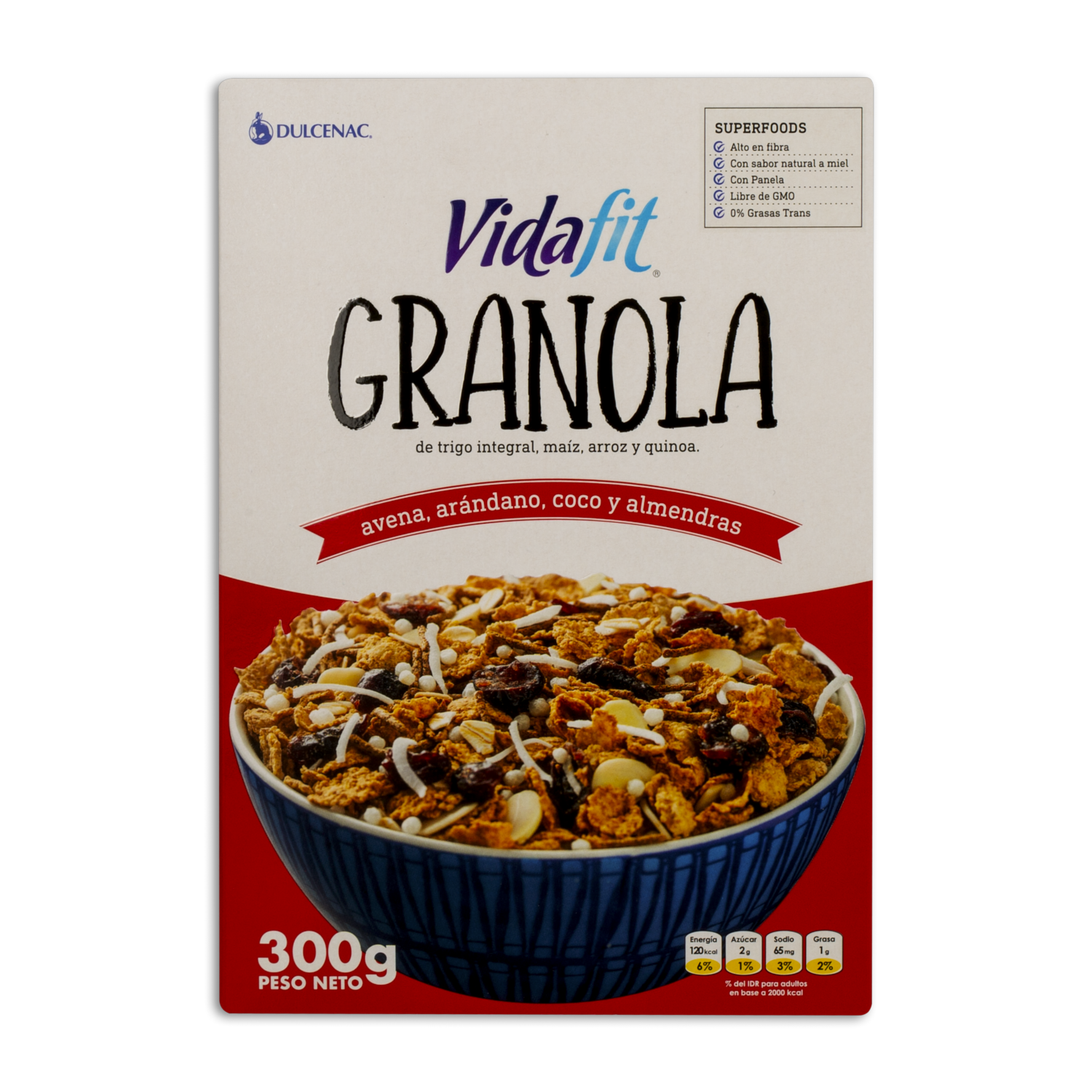 Granola Con Arándanos Coco Y Almendras VIDA FIT 300 G