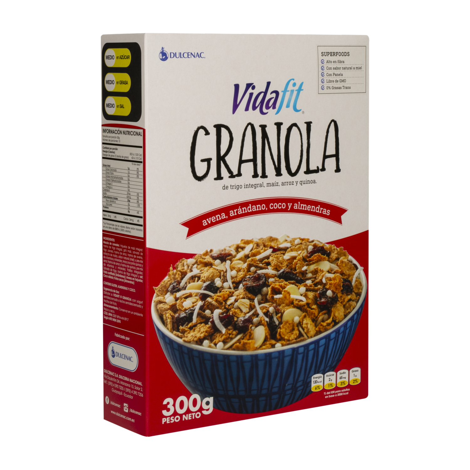 Granola Con Arándanos Coco Y Almendras VIDA FIT 300 G