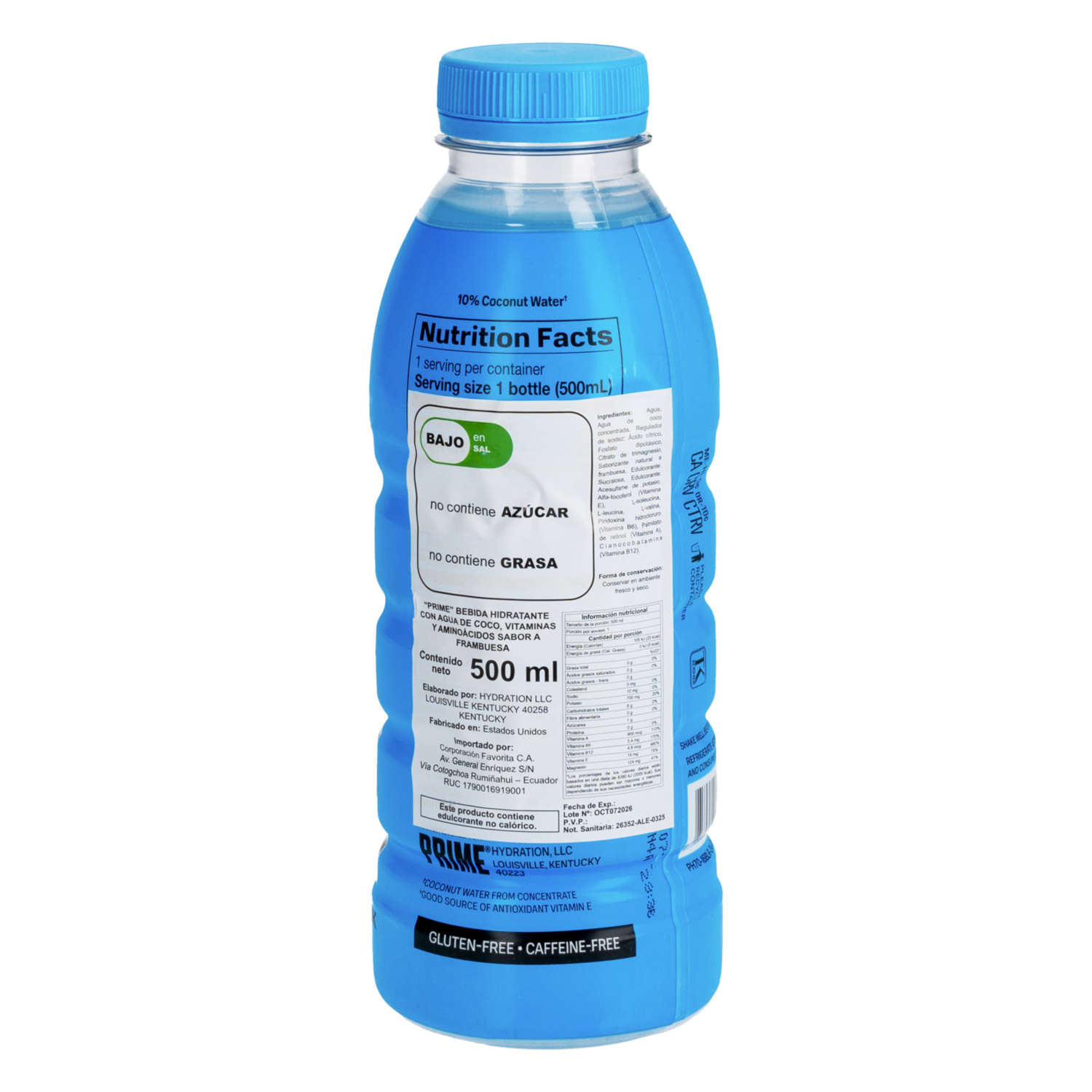 Bebida Hidratante Blue Raspberry PRIME 500 Ml